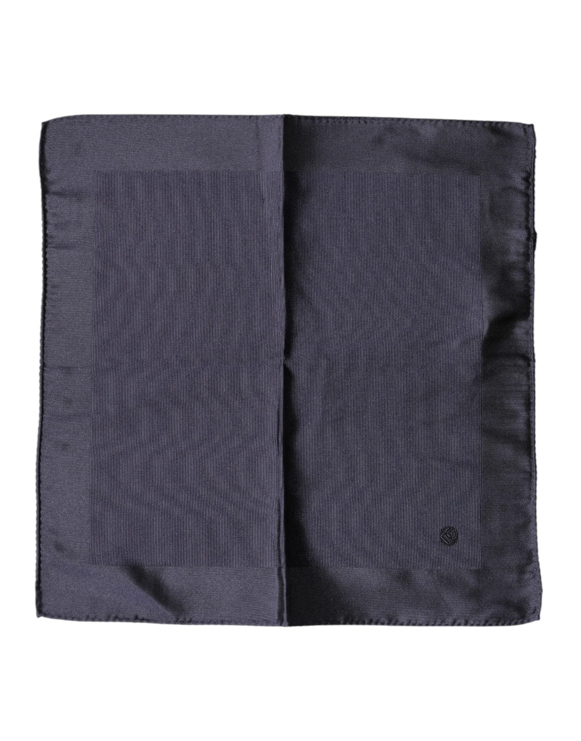 Dolce & Gabbana Blue Logo Silk Men Square Handkerchief Men's Scarf