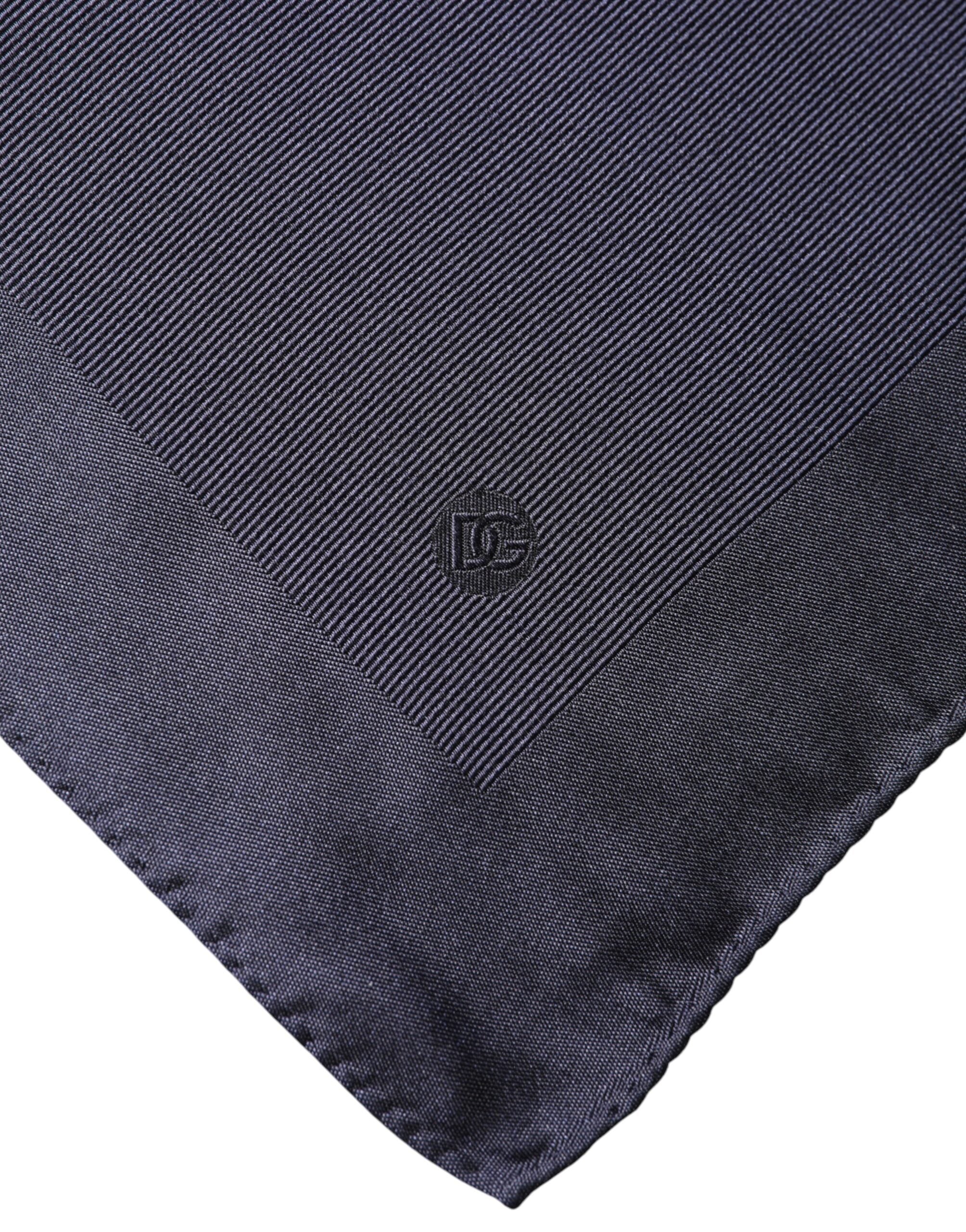 Dolce & Gabbana Blue Logo Silk Men Square Handkerchief Men's Scarf