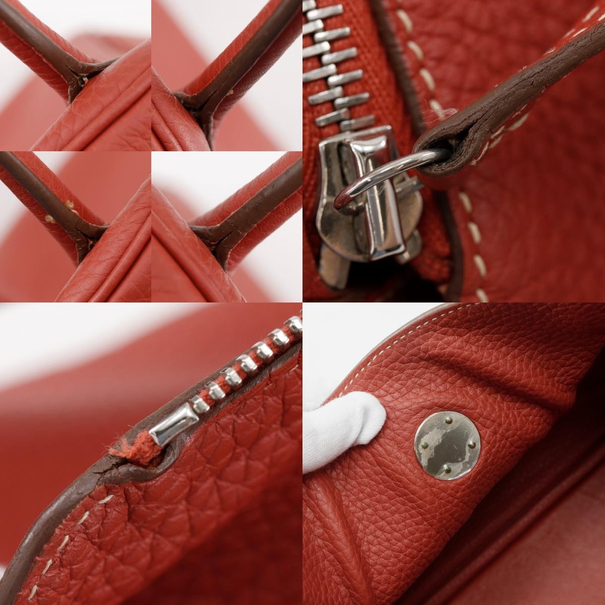 Hermes Lindy Togo Orange Leather Shoulder Bag Bag (Pre-Owned)