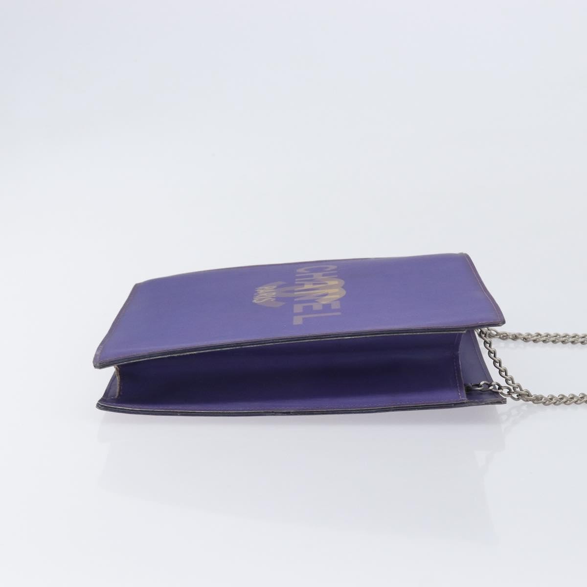 Chanel Vintage Holographic Chain Vinyl Purple Synthetic Tote Bag Bag (Pre-Owned)