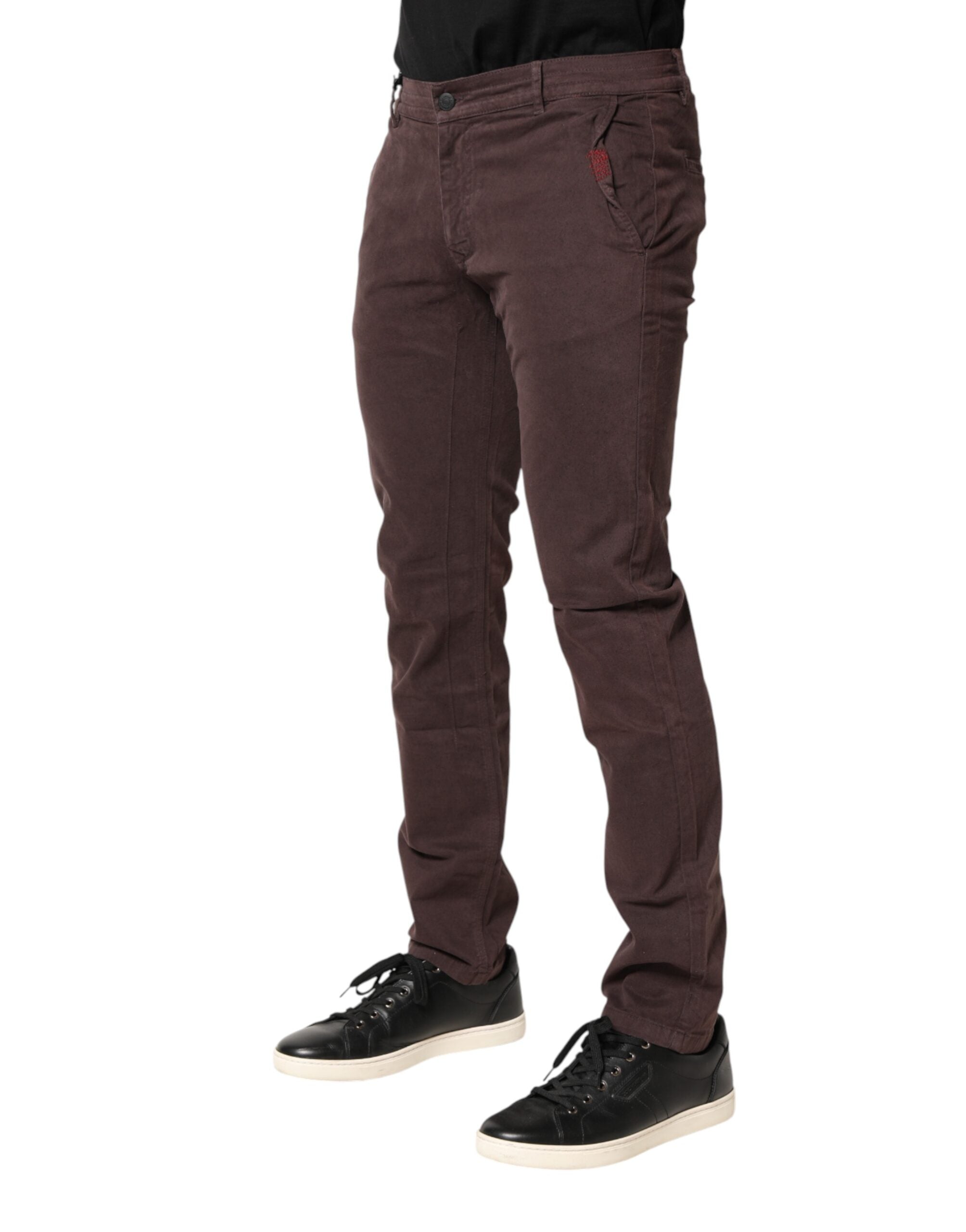Daniele Alessandrini Brown Cotton Mid Waist Skinny Men Denim Men's Jeans (Pre-Owned)