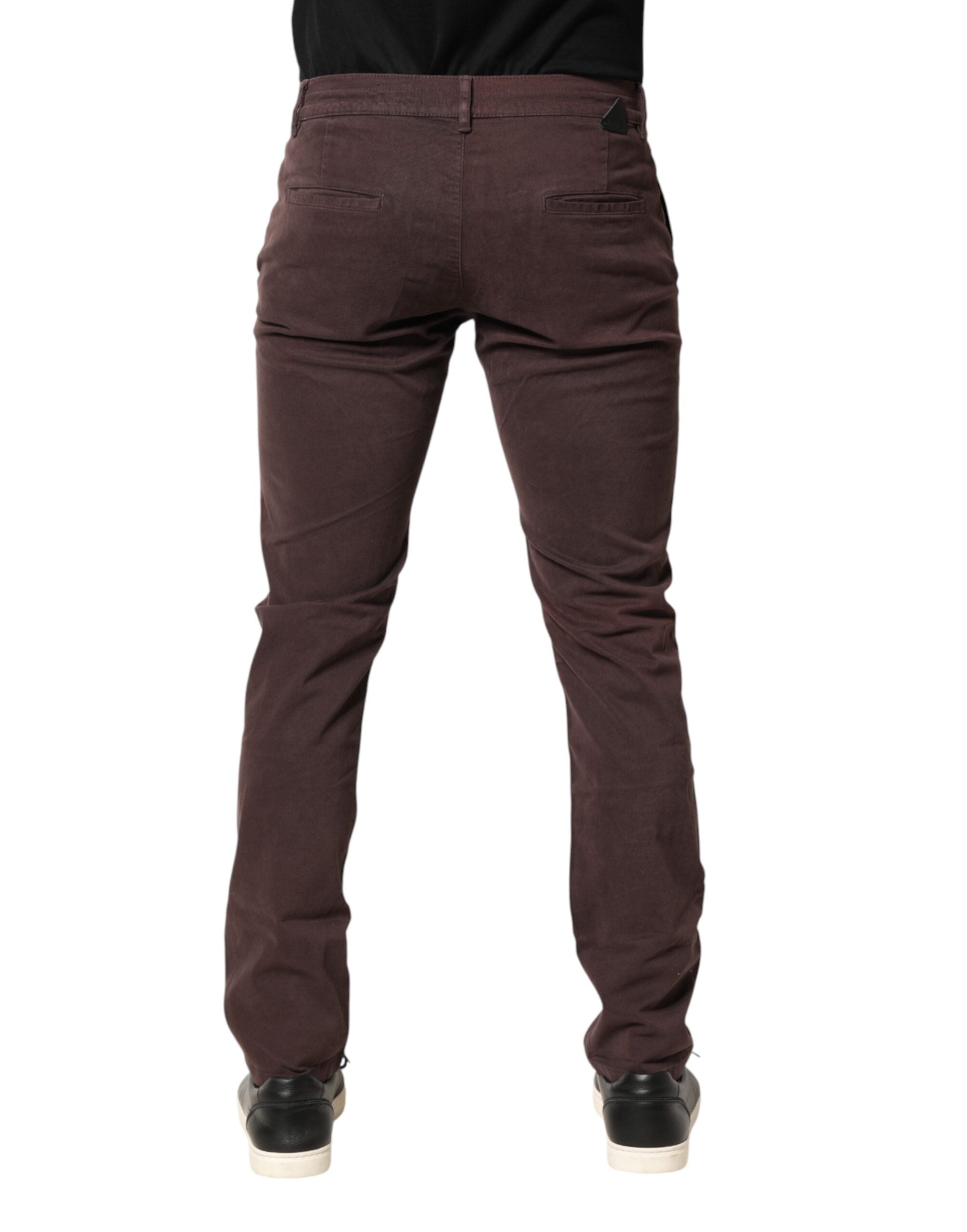 Daniele Alessandrini Brown Cotton Mid Waist Skinny Men Denim Men's Jeans (Pre-Owned)