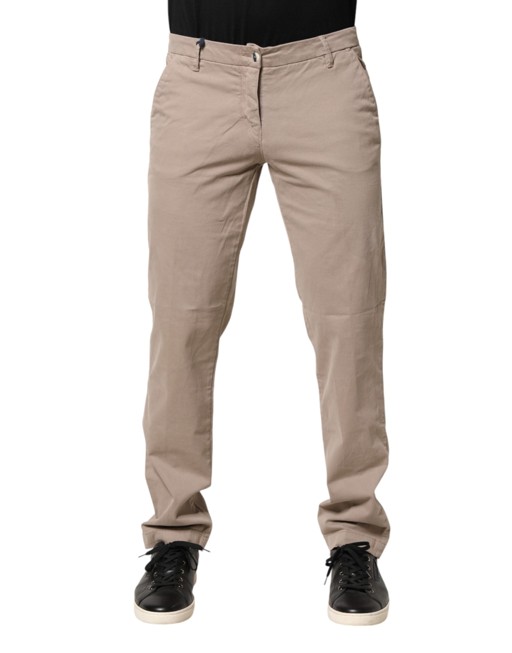U.S. POLO ASSN. Beige Cotton Stretch Straight Mid Waist Trouser Men's Pants (Pre-Owned)