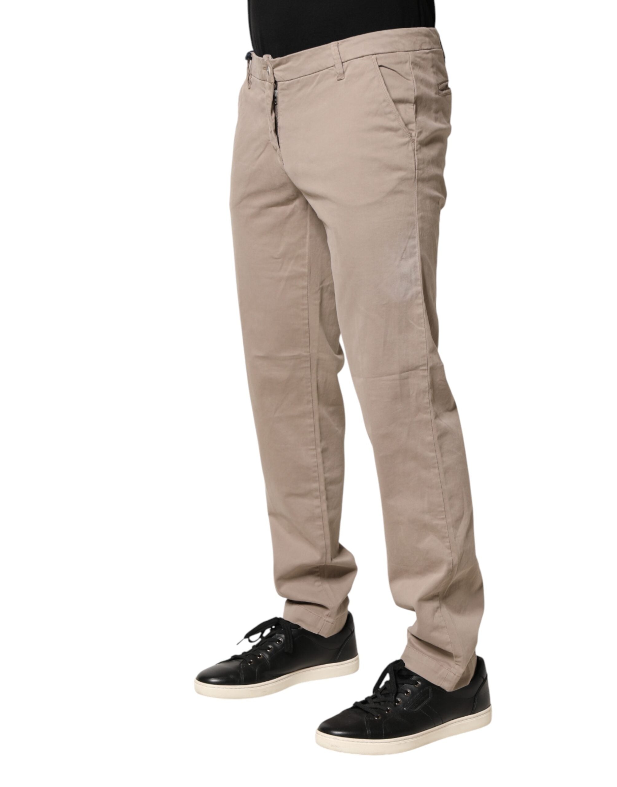 U.S. POLO ASSN. Beige Cotton Stretch Straight Mid Waist Trouser Men's Pants (Pre-Owned)