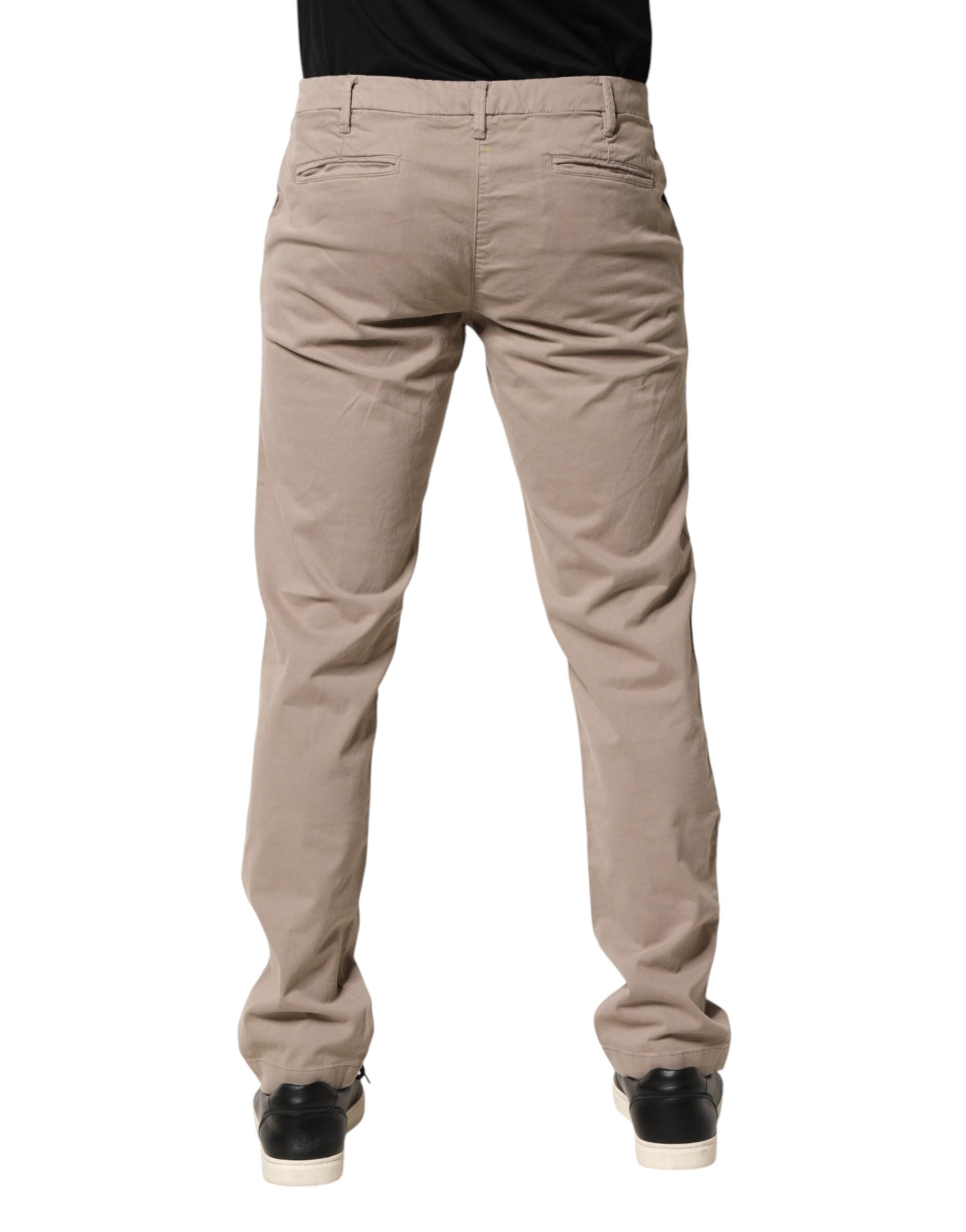 U.S. POLO ASSN. Beige Cotton Stretch Straight Mid Waist Trouser Men's Pants (Pre-Owned)