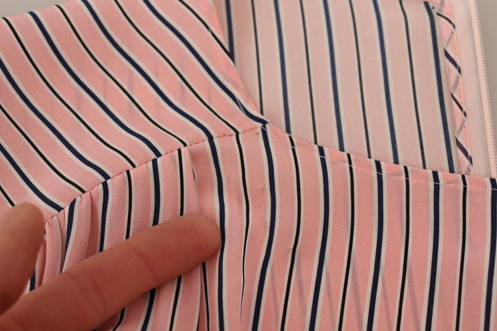 Ermanno Scervino Pink Stripes Long Sleeves Sheath Midi Women's Dress (Pre-Owned)