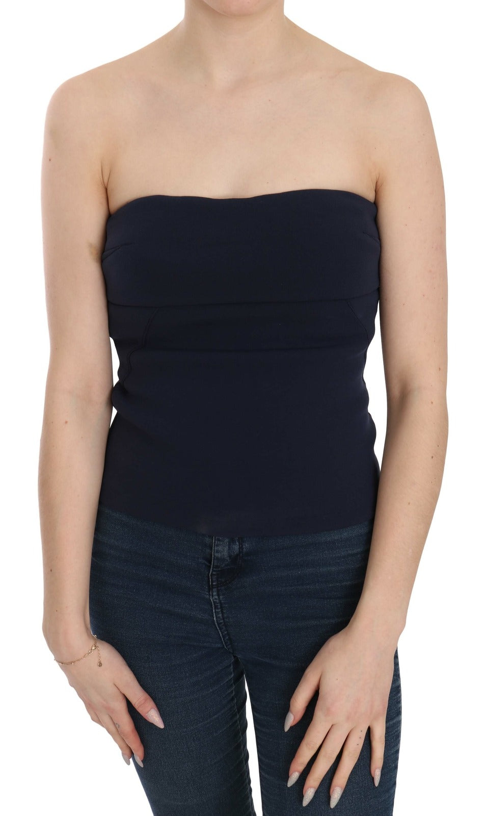 Costume National Strapless Zipper Back Tube Top Women's Blouse
