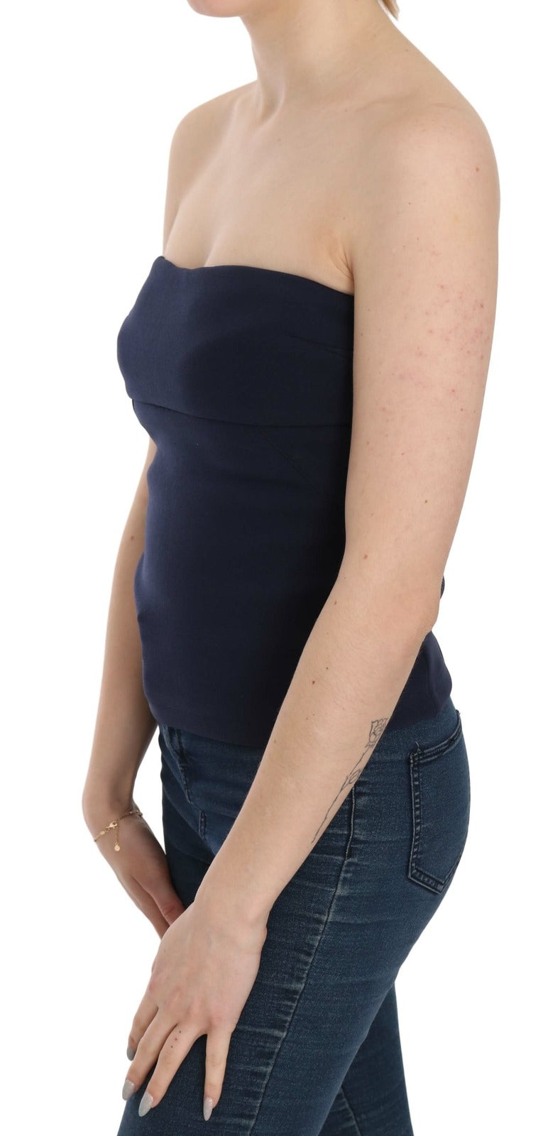 Costume National Strapless Zipper Back Tube Top Women's Blouse