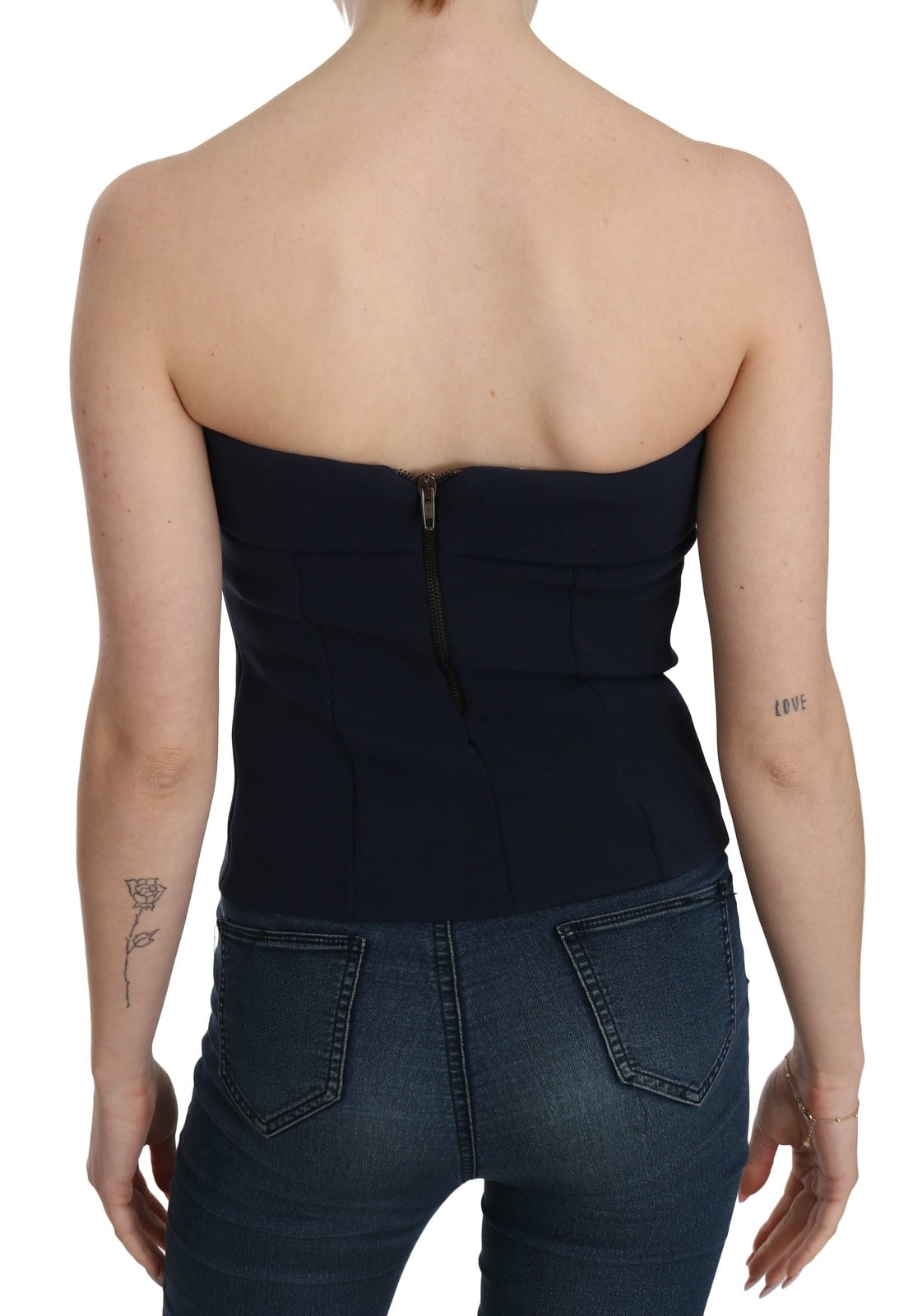 Costume National Strapless Zipper Back Tube Top Women's Blouse