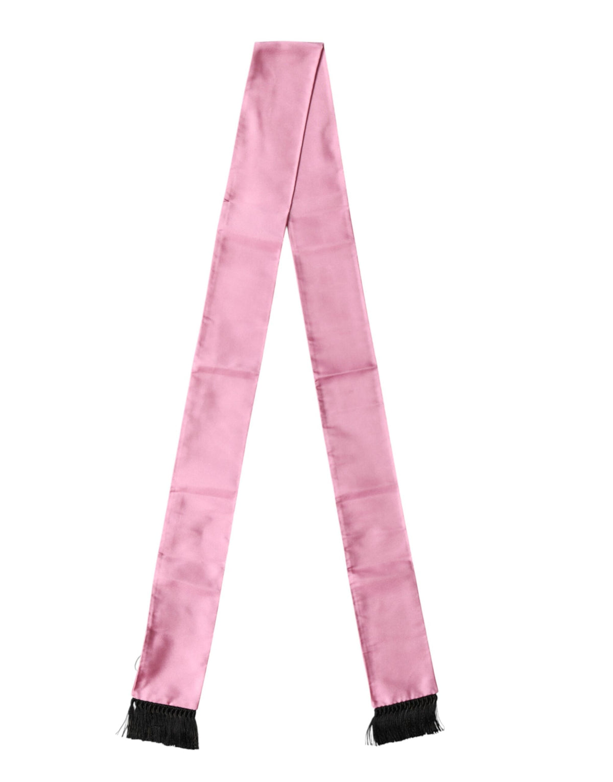 Dolce & Gabbana Pink Silk Fringes Neck Wrap Foulard Men's Scarf