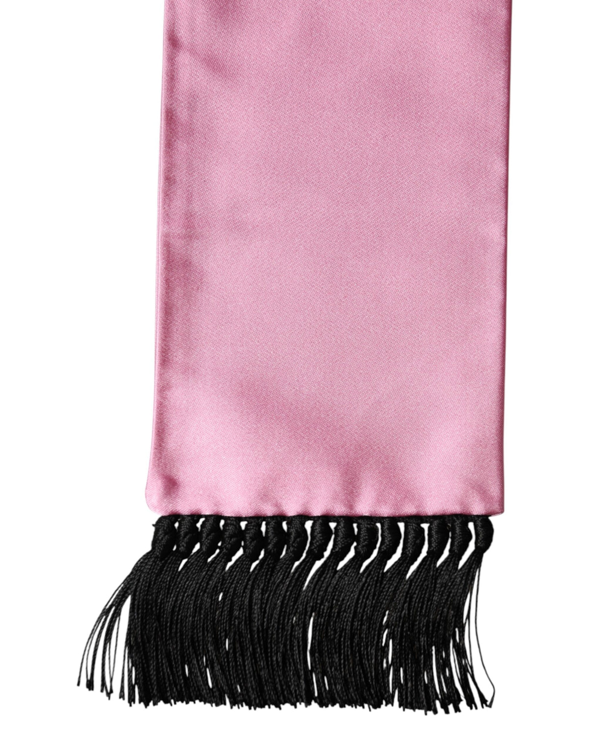 Dolce & Gabbana Pink Silk Fringes Neck Wrap Foulard Men's Scarf