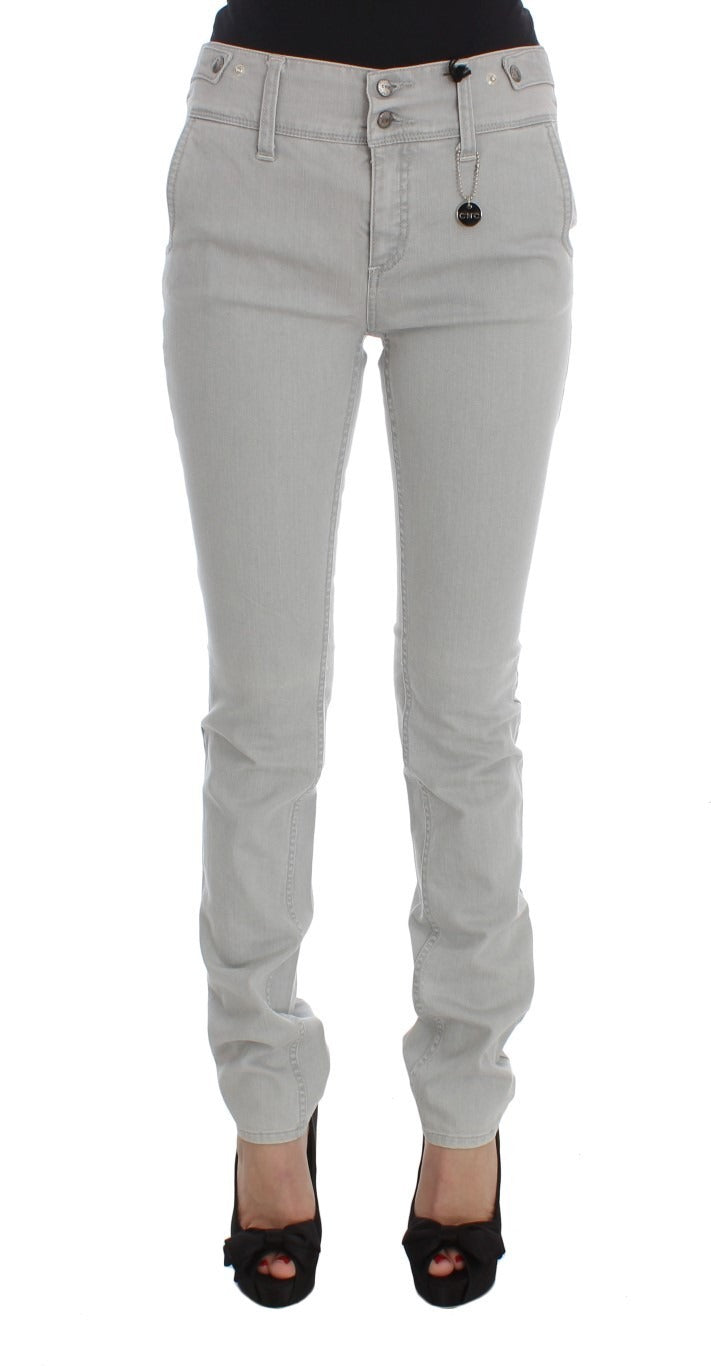 Costume National Pants Gray Cotton Blend Super Slim Fit Women's Jeans