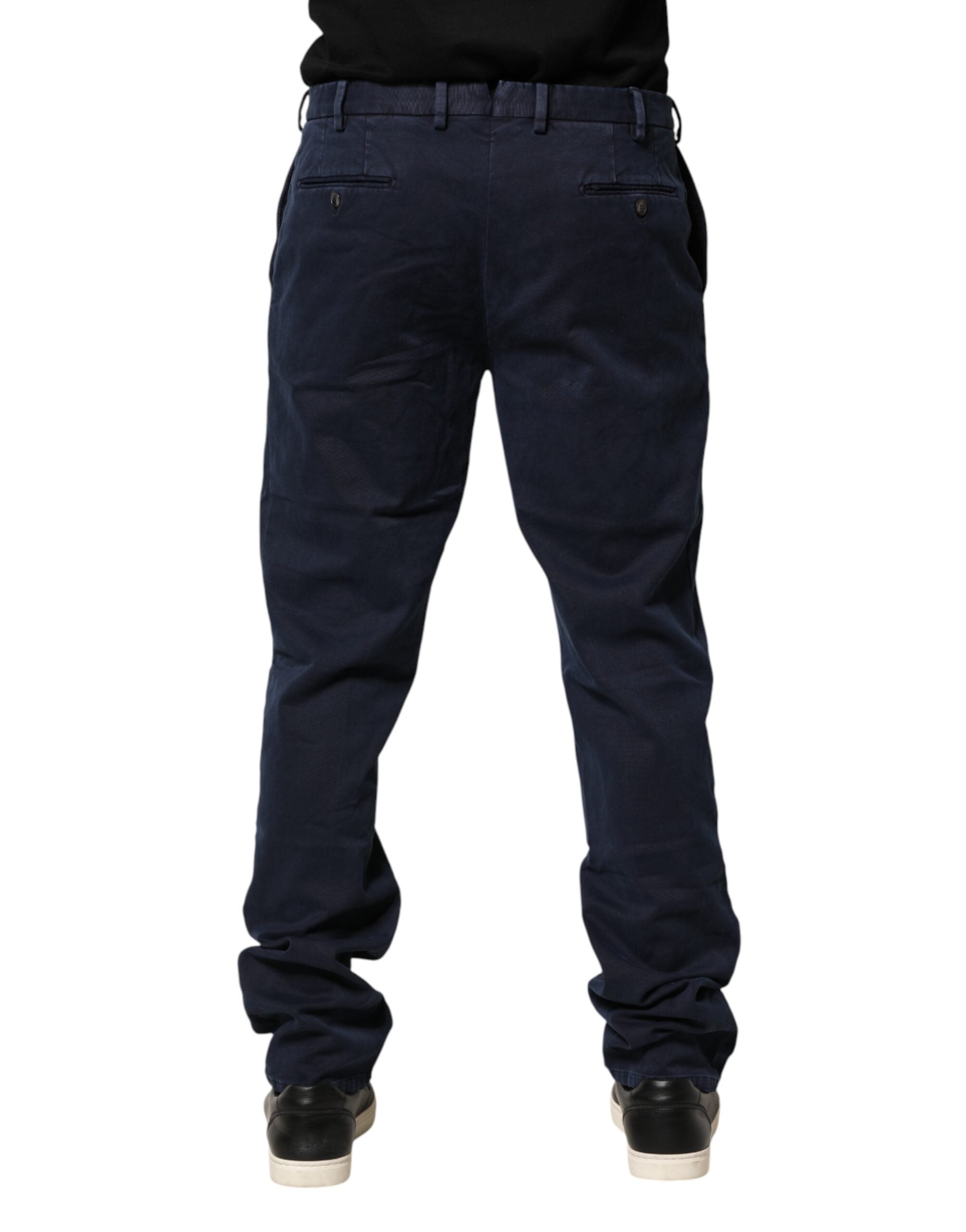 Santaniello Dark Blue Mid Waist Skinny Chino Trouser Men's Pants