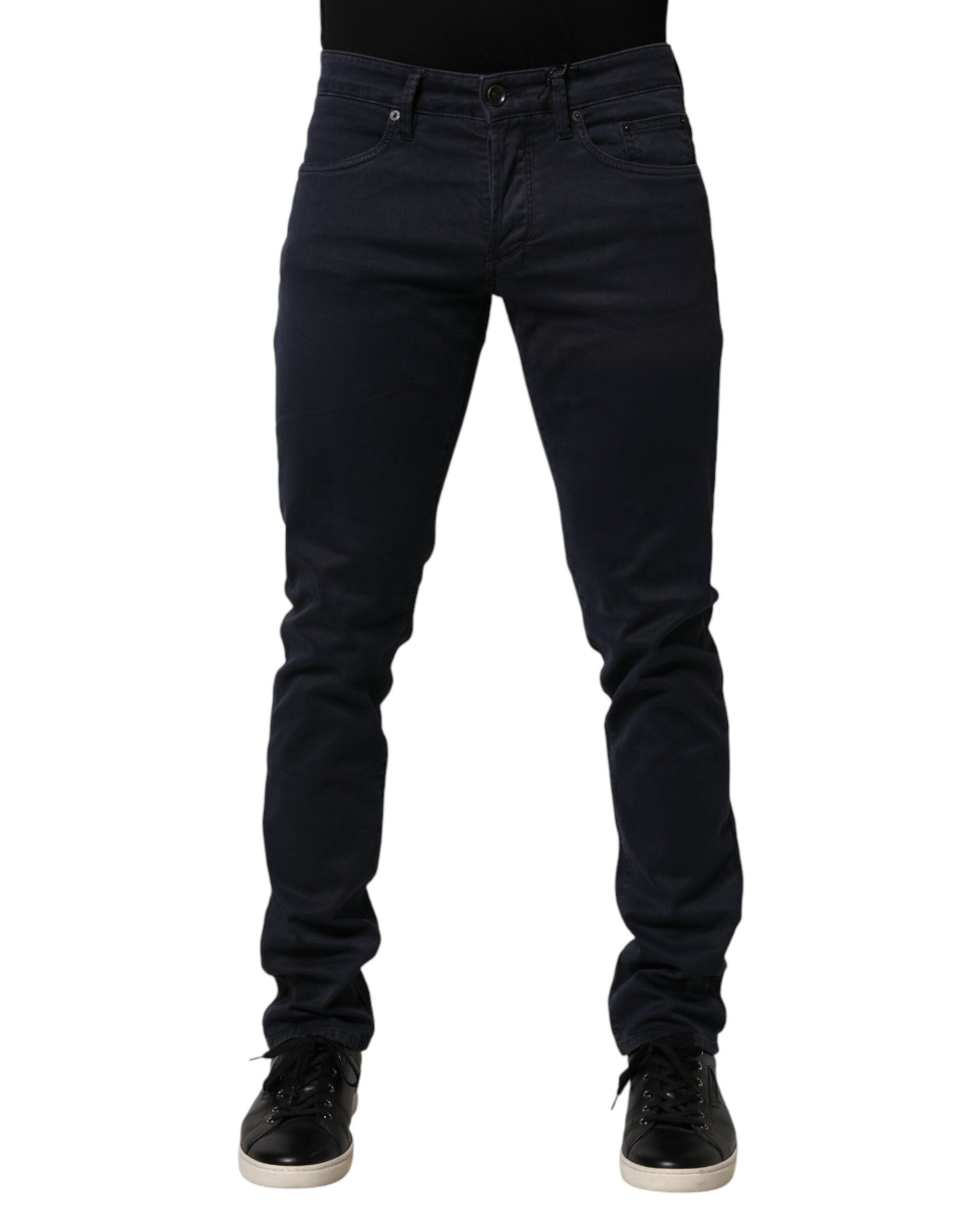 Siviglia Black Mid Waist Cotton Skinny Denim Men Trouser Men's Jeans