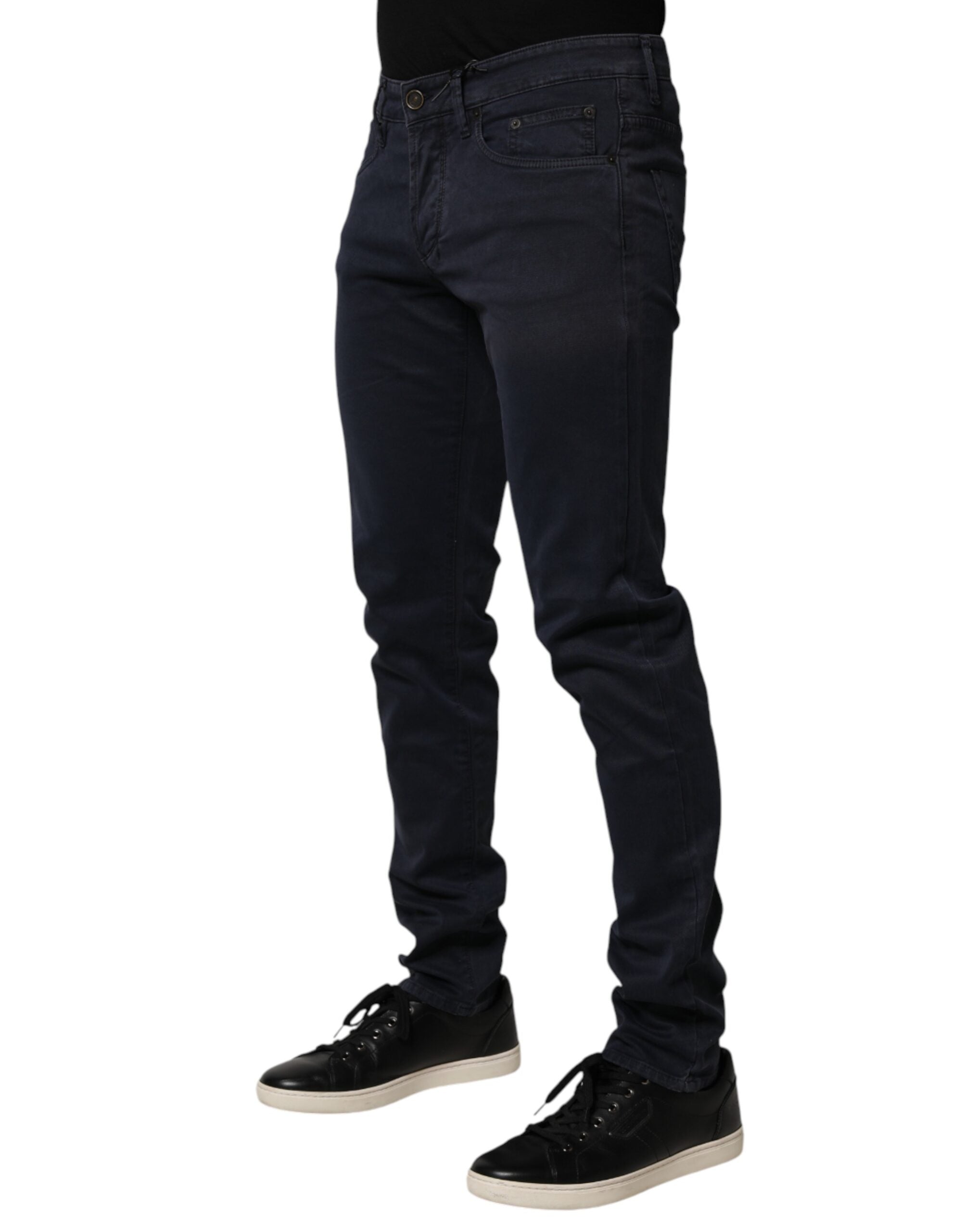 Siviglia Black Mid Waist Cotton Skinny Denim Men Trouser Men's Jeans