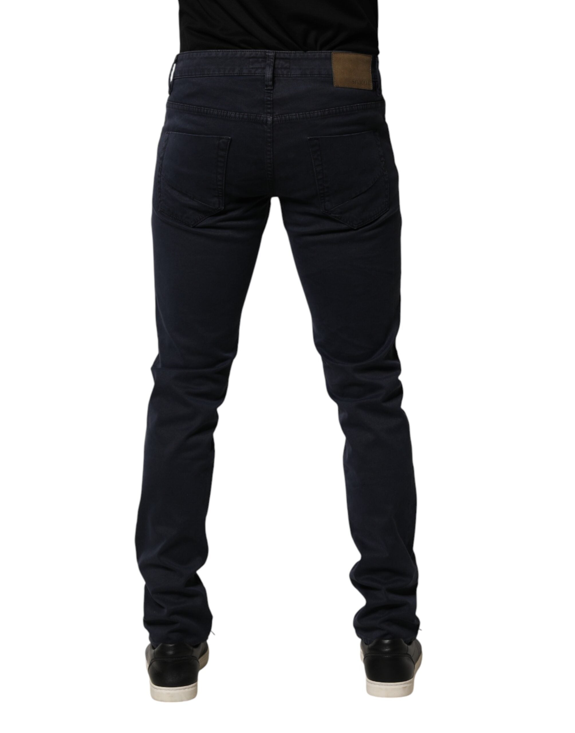 Siviglia Black Mid Waist Cotton Skinny Denim Men Trouser Men's Jeans