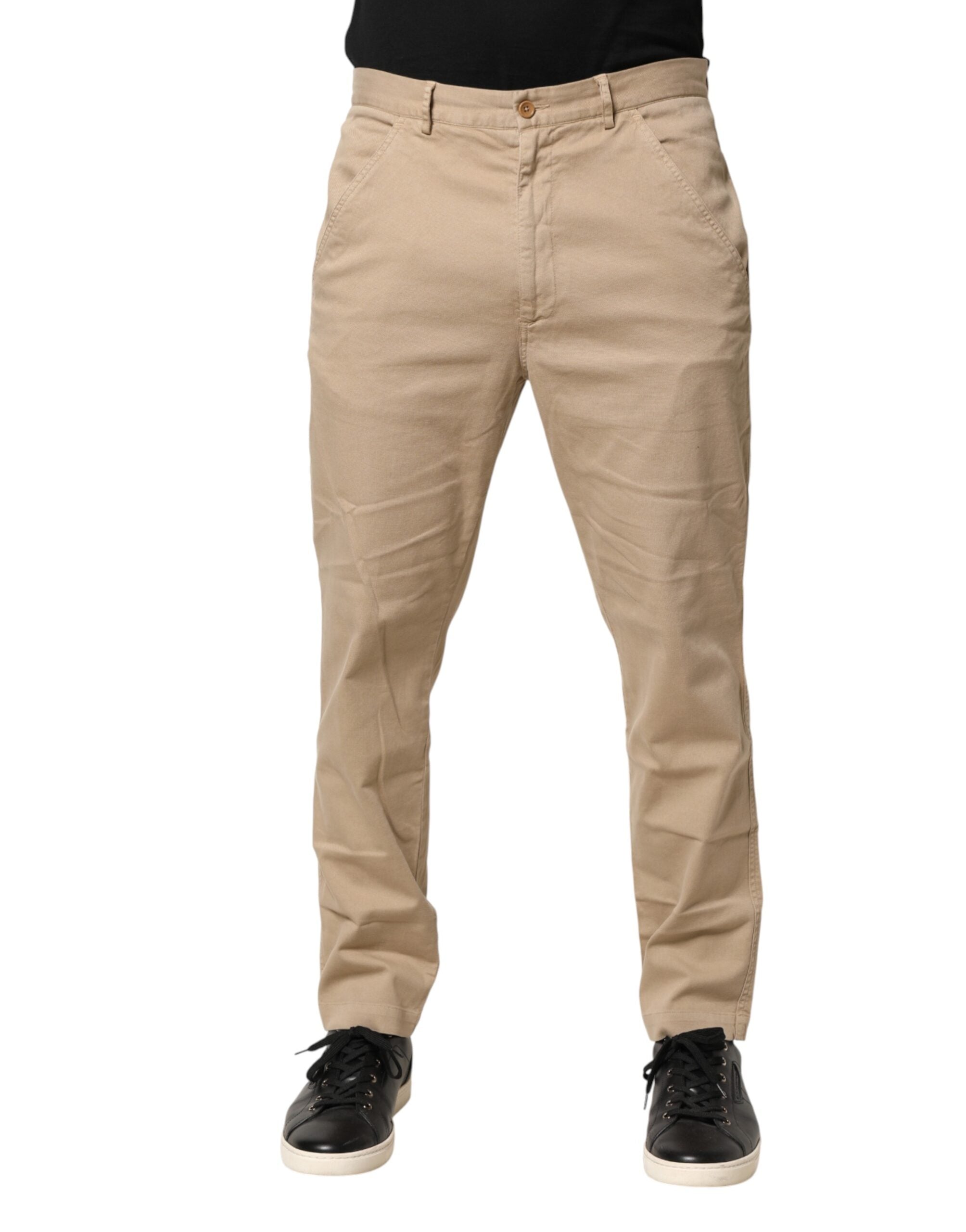 Daniele Alessandrini Beige Cotton Skinny Chino Trouser Men's Pants (Pre-Owned)