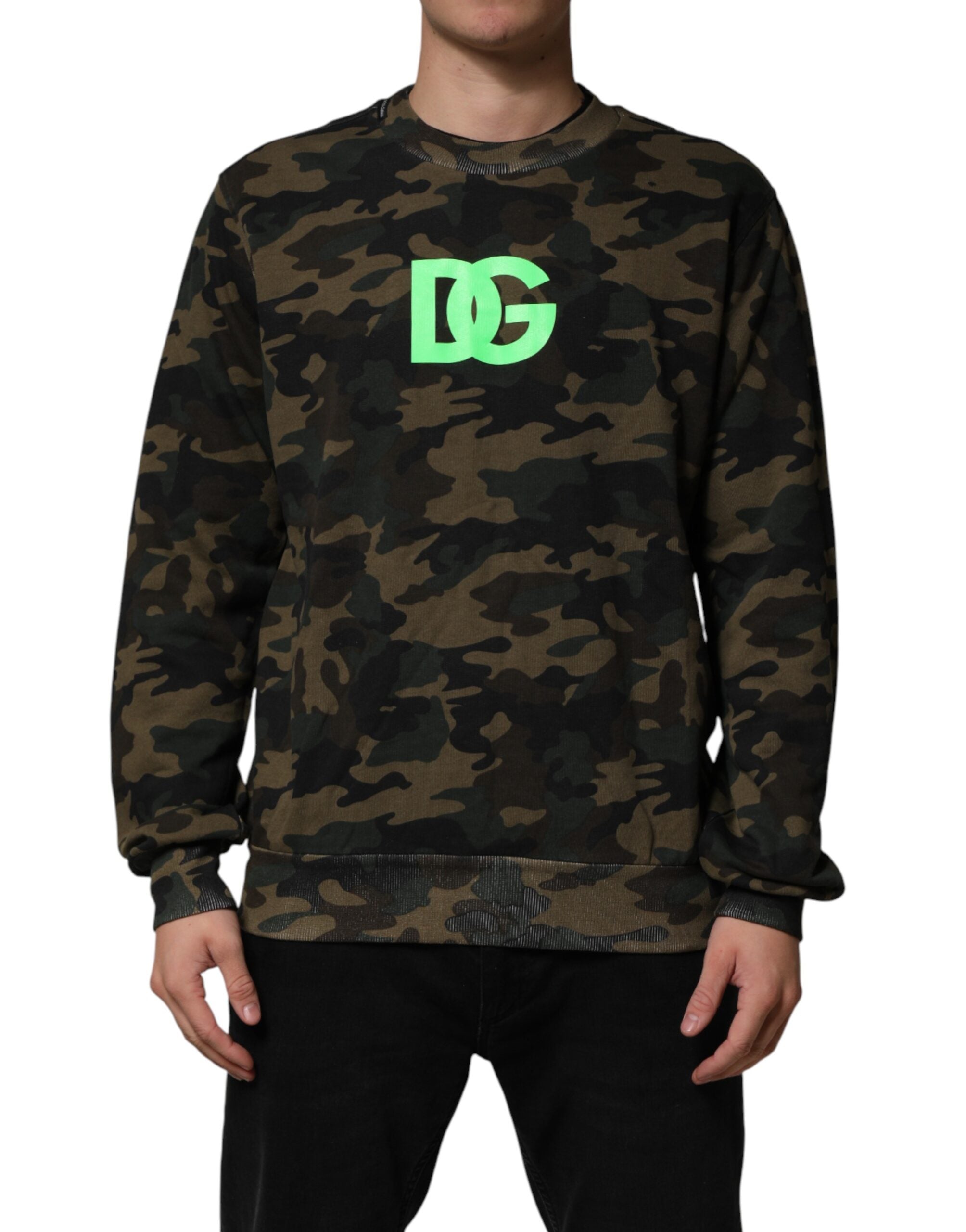 Dolce & Gabbana Multicolor Camouflage Men Sweatshirt Men's Sweater