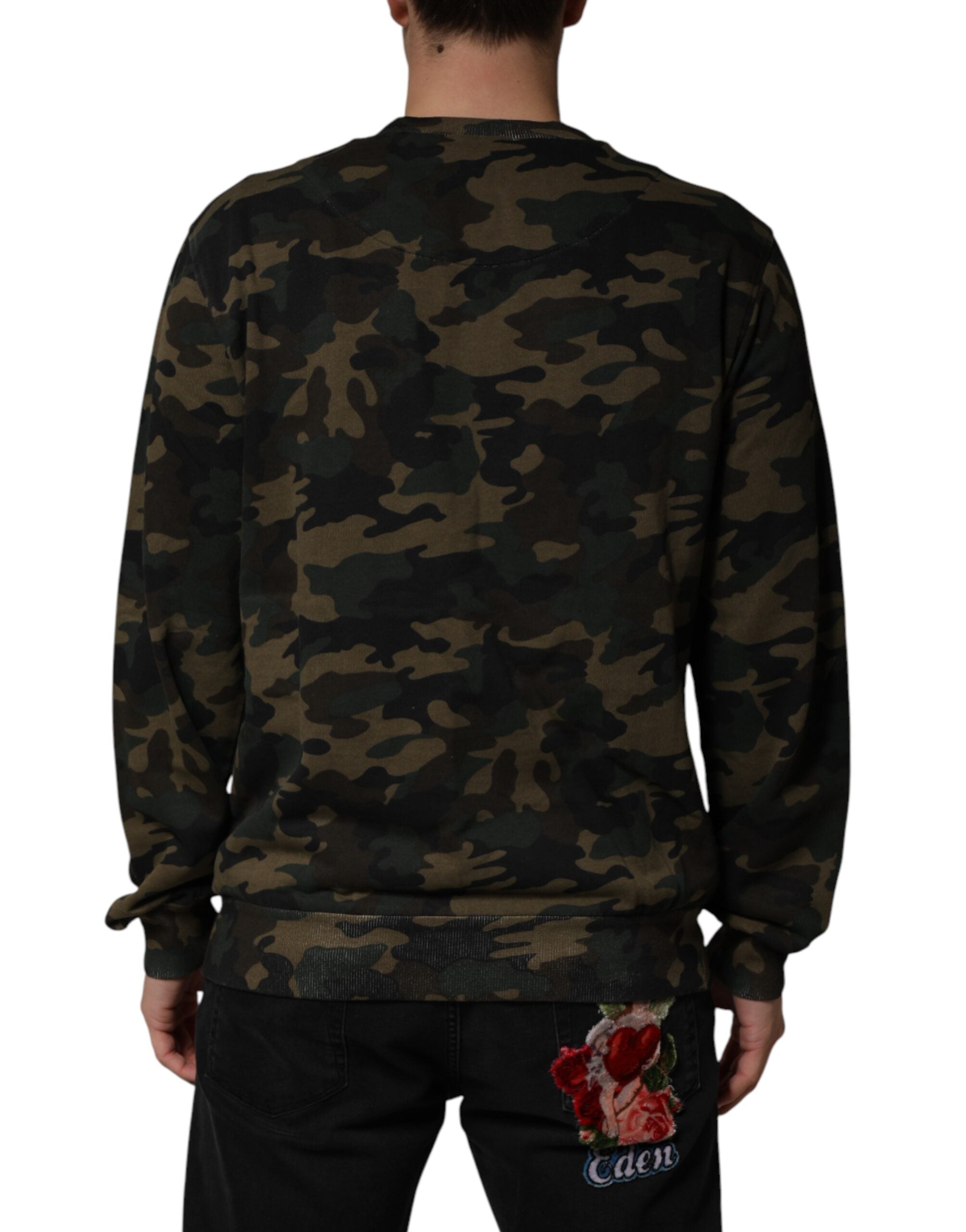 Dolce & Gabbana Multicolor Camouflage Men Sweatshirt Men's Sweater