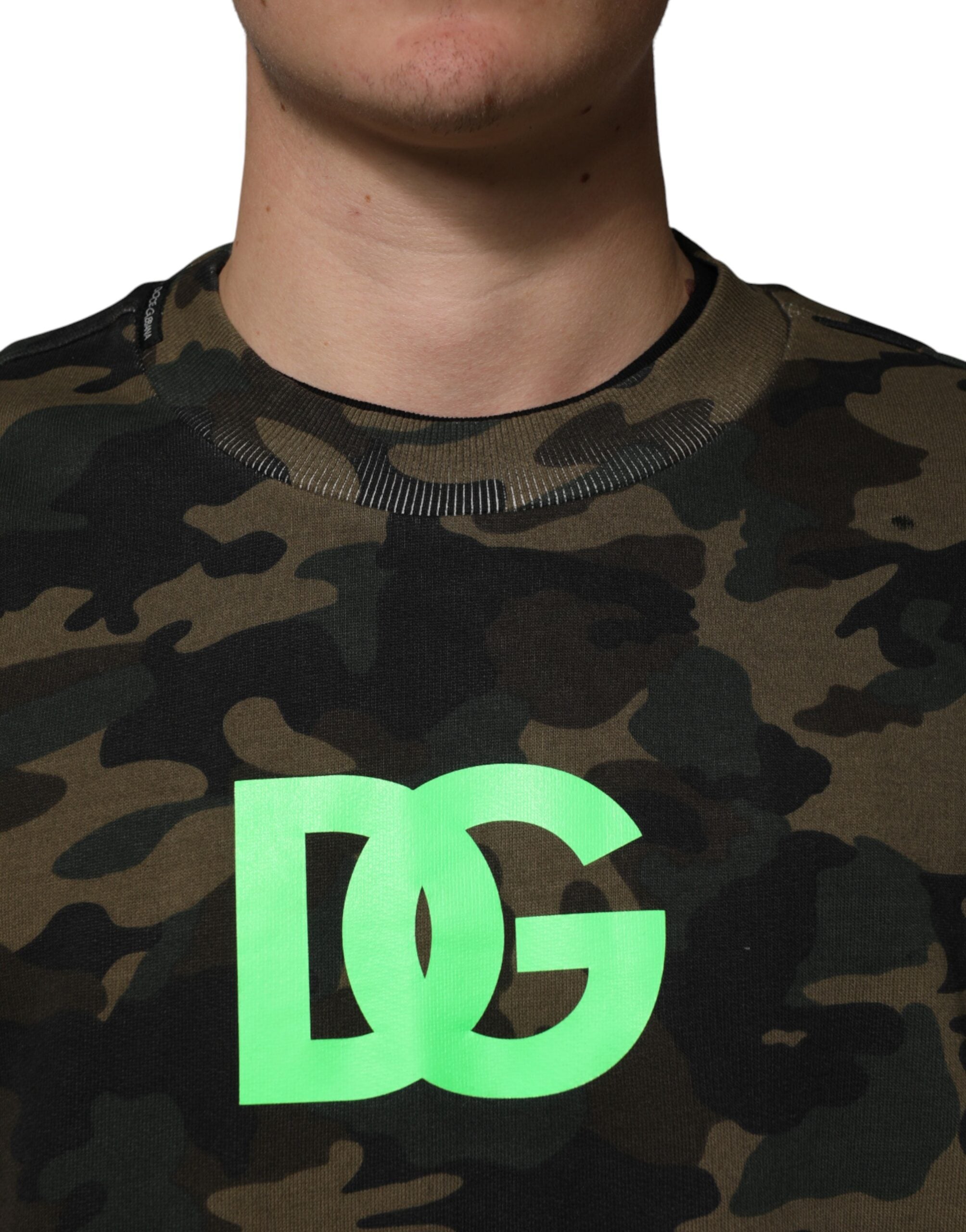 Dolce & Gabbana Multicolor Camouflage Men Sweatshirt Men's Sweater