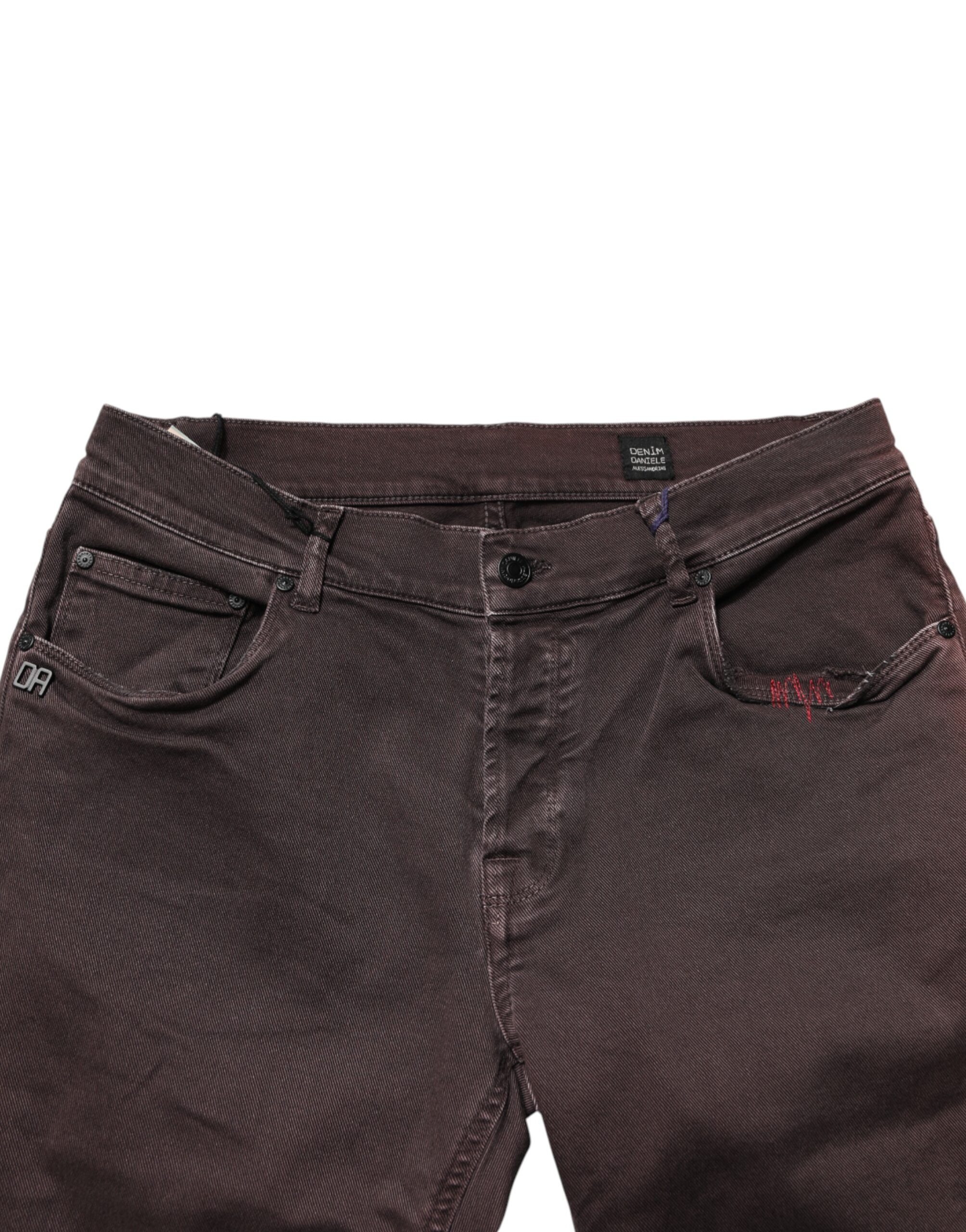 Daniele Alessandrini Brown Cotton Mid Waist Skinny Men Denim Men's Jeans