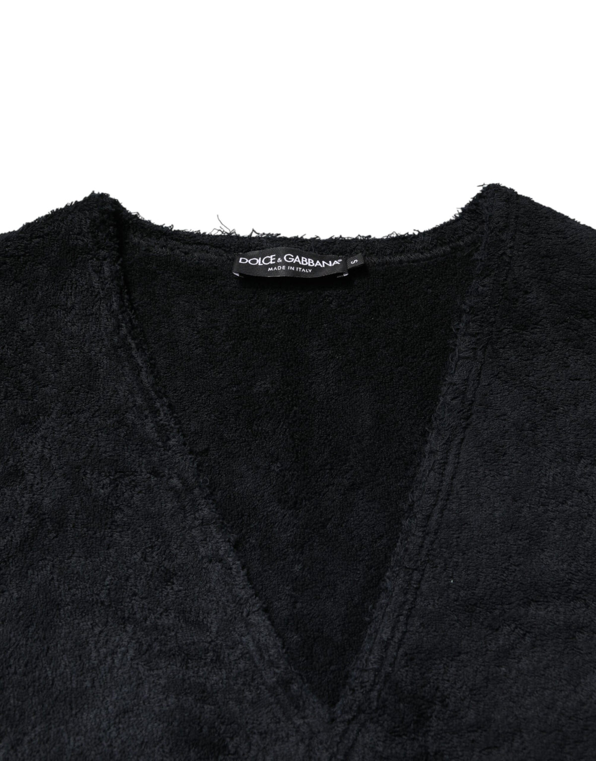 Dolce & Gabbana Black Cotton V-Neck Men Sweatshirt Men's Sweater