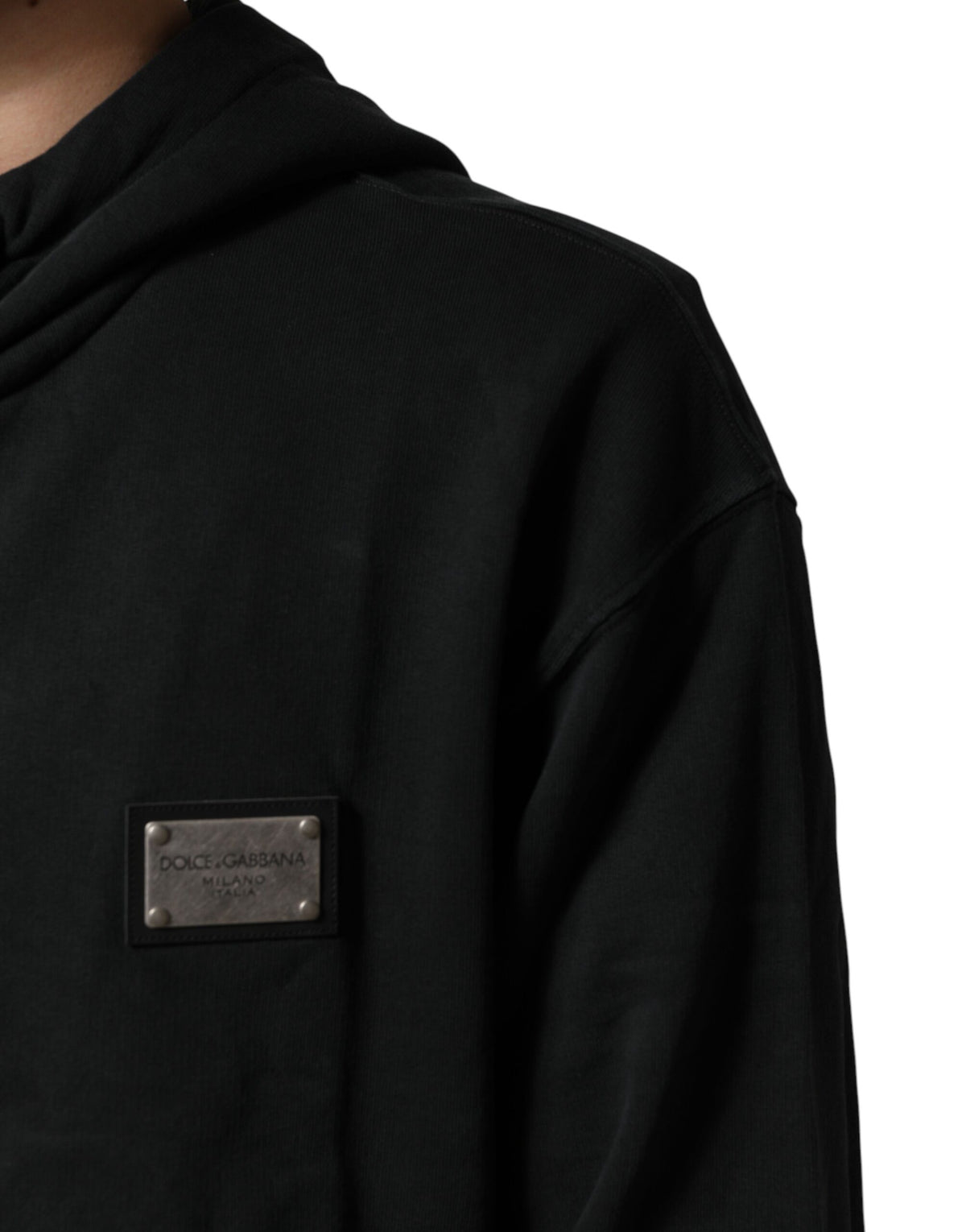 Dolce & Gabbana Black Full Zip Hooded Men Sweatshirt Men's Sweater