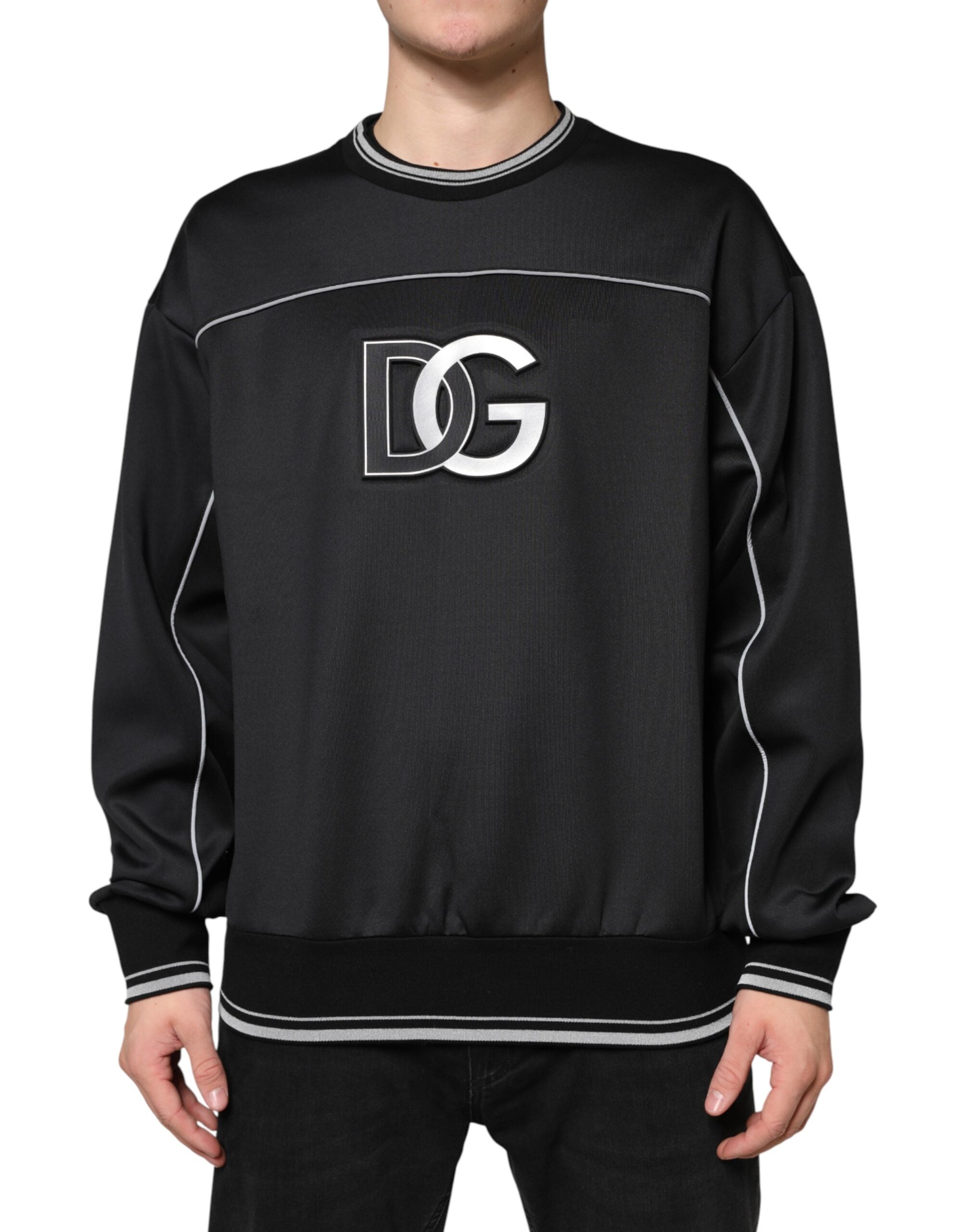 Dolce & Gabbana Black DG Logo Crew Neck Sweatshirt Men's Sweater