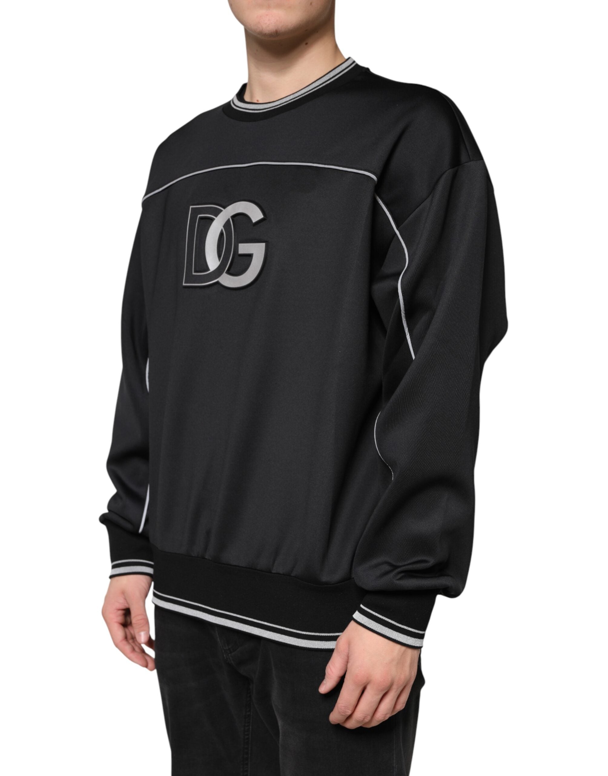 Dolce & Gabbana Black DG Logo Crew Neck Sweatshirt Men's Sweater