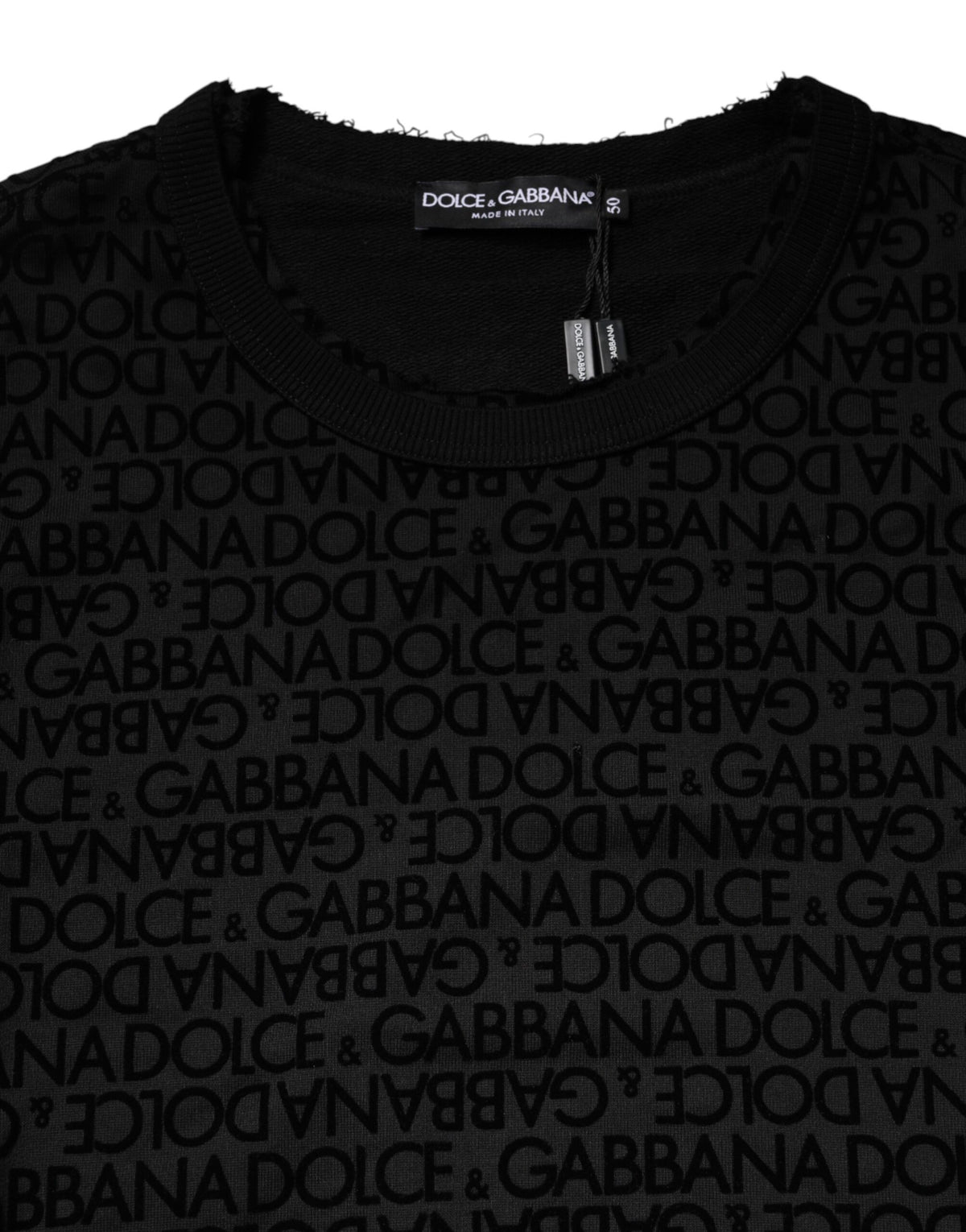 Dolce & Gabbana Black Monogram Crew Neck Sweatshirt Men's Sweater