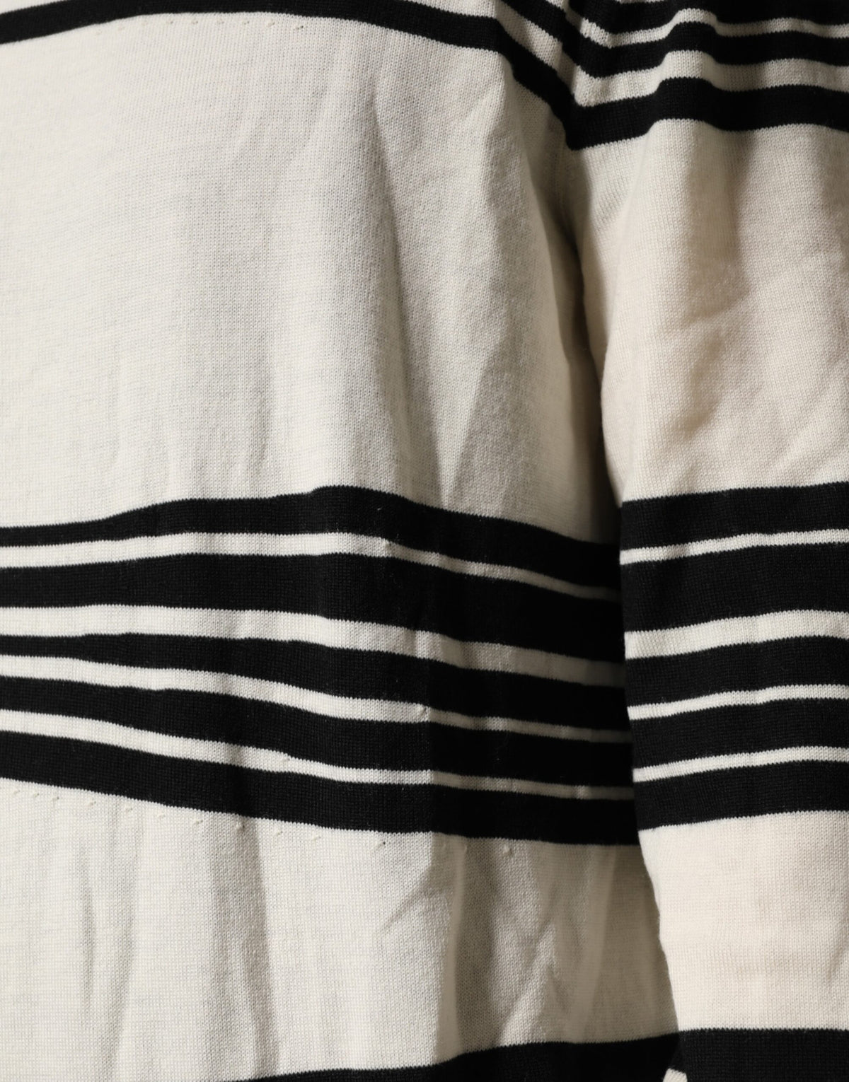 Dolce & Gabbana Black White Stripe CrewNeck Pullover Men's Sweater