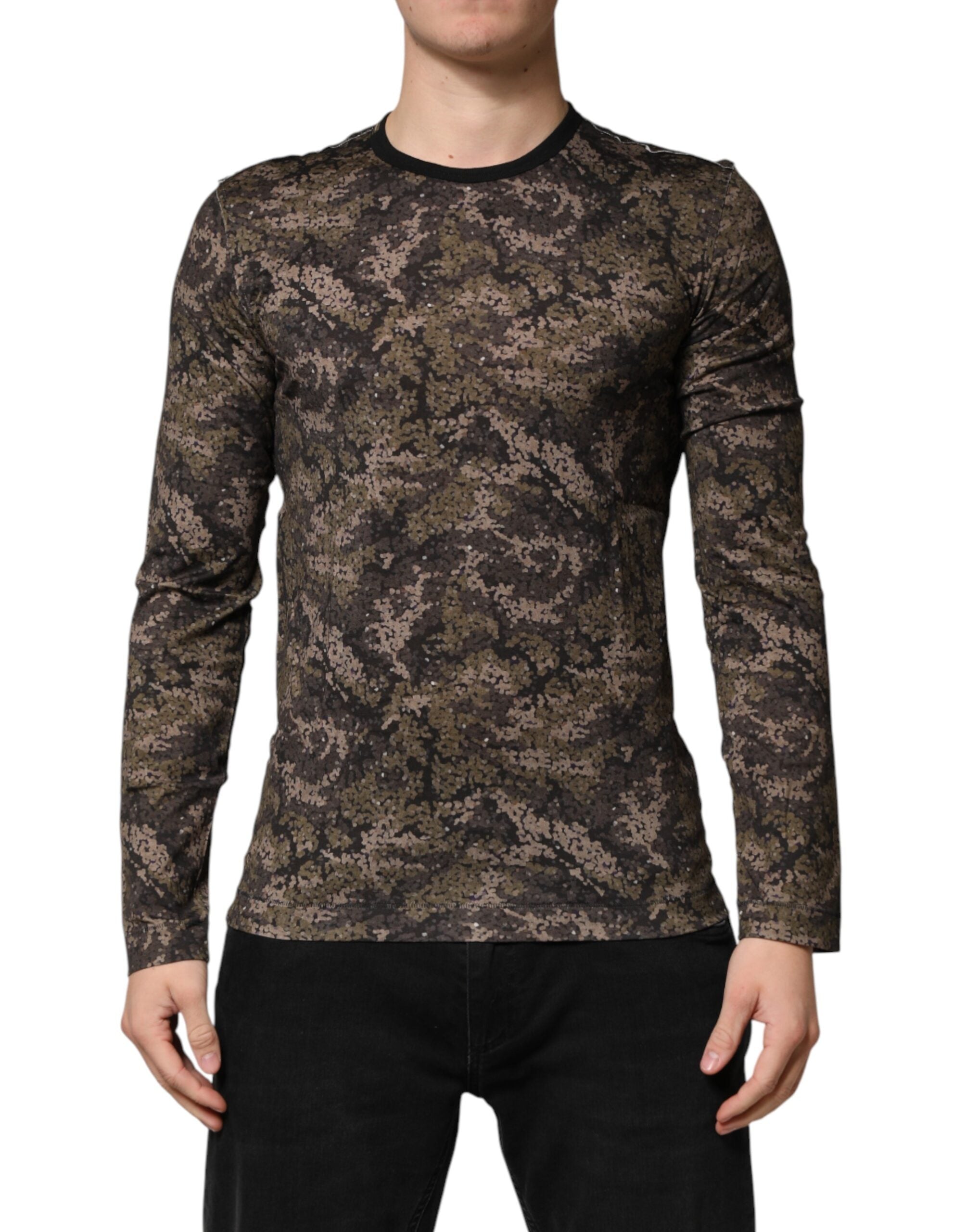 Dolce & Gabbana Multicolor Camouflage Long Sleeves Men's T-shirt