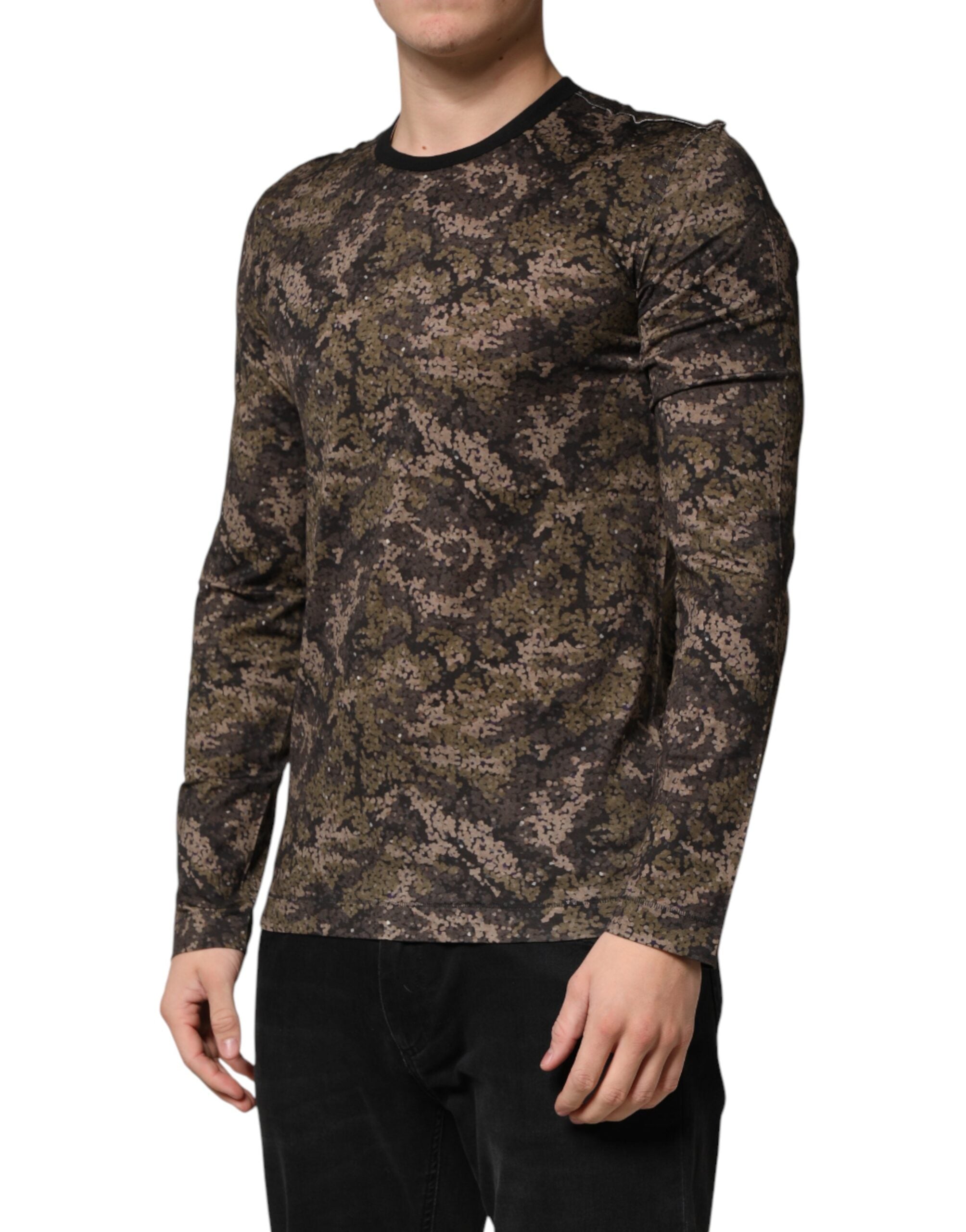 Dolce & Gabbana Multicolor Camouflage Long Sleeves Men's T-shirt