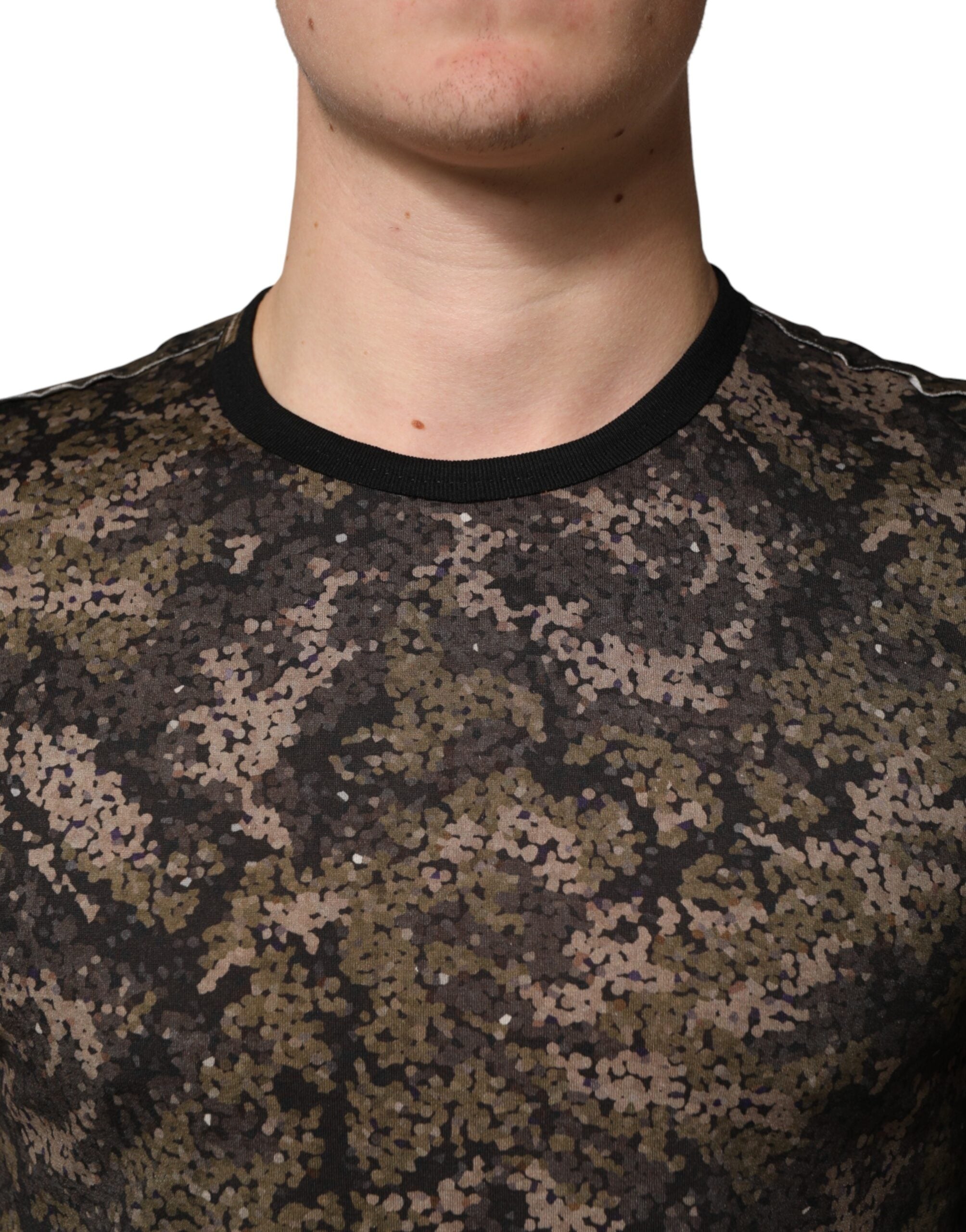 Dolce & Gabbana Multicolor Camouflage Long Sleeves Men's T-shirt