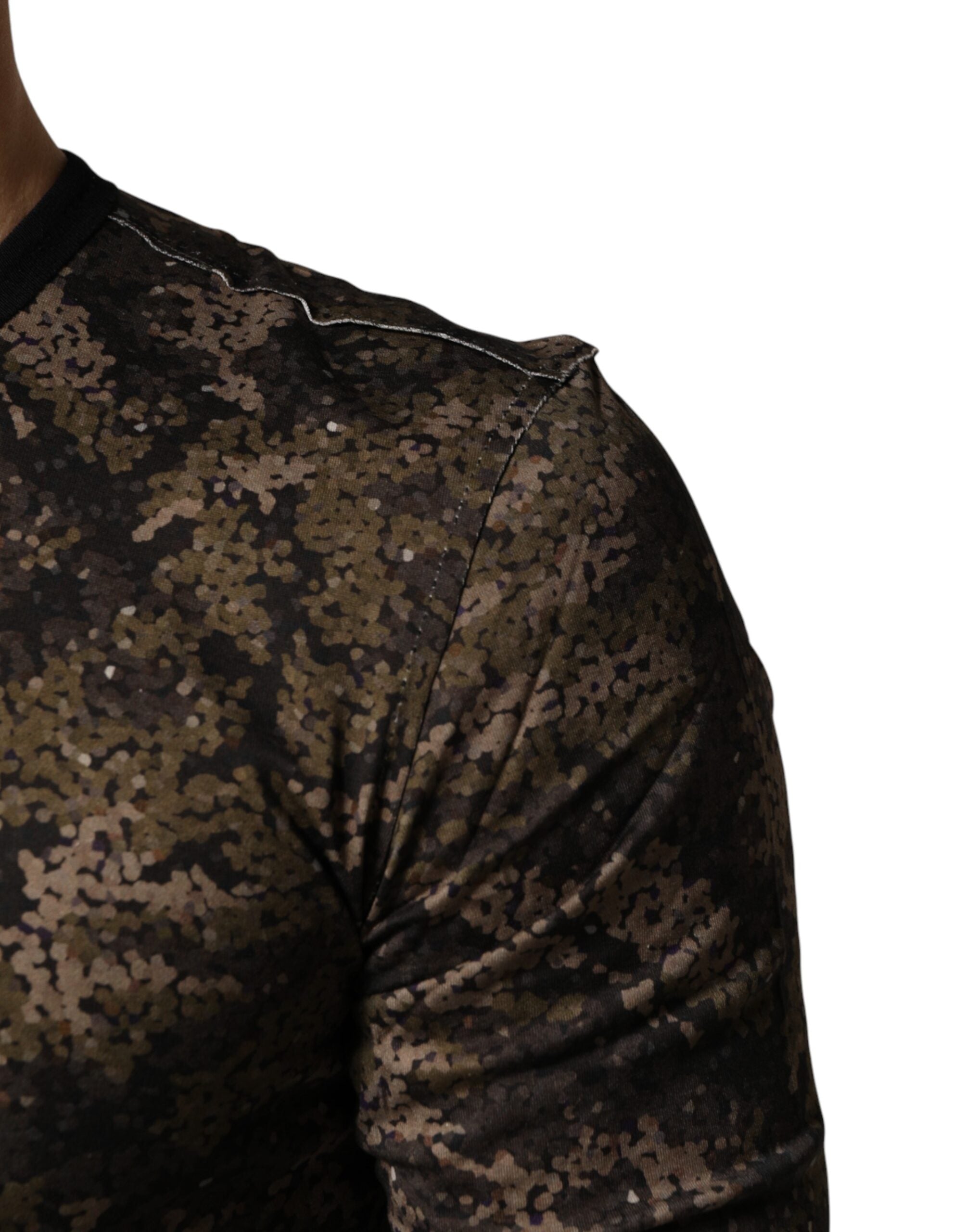 Dolce & Gabbana Multicolor Camouflage Long Sleeves Men's T-shirt