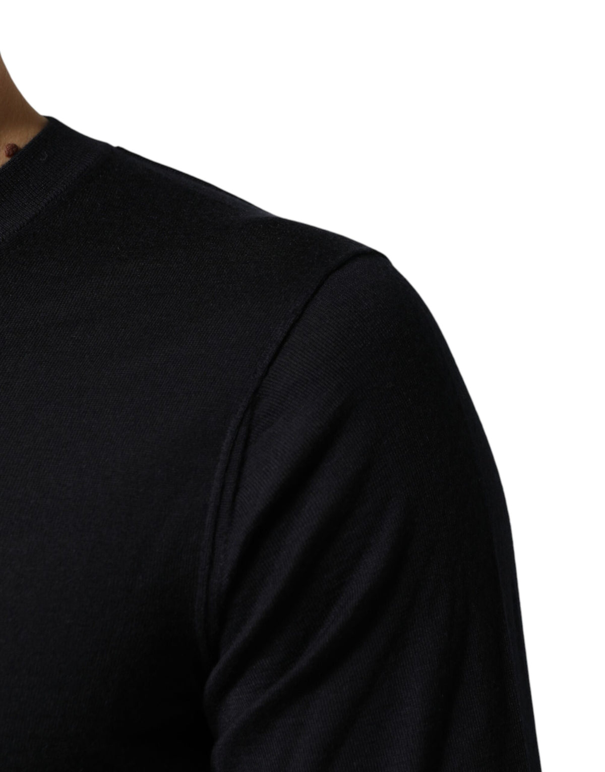 Dolce & Gabbana Black Cashmere V-Neck Men Pullover Men's Sweater (Pre-Owned)