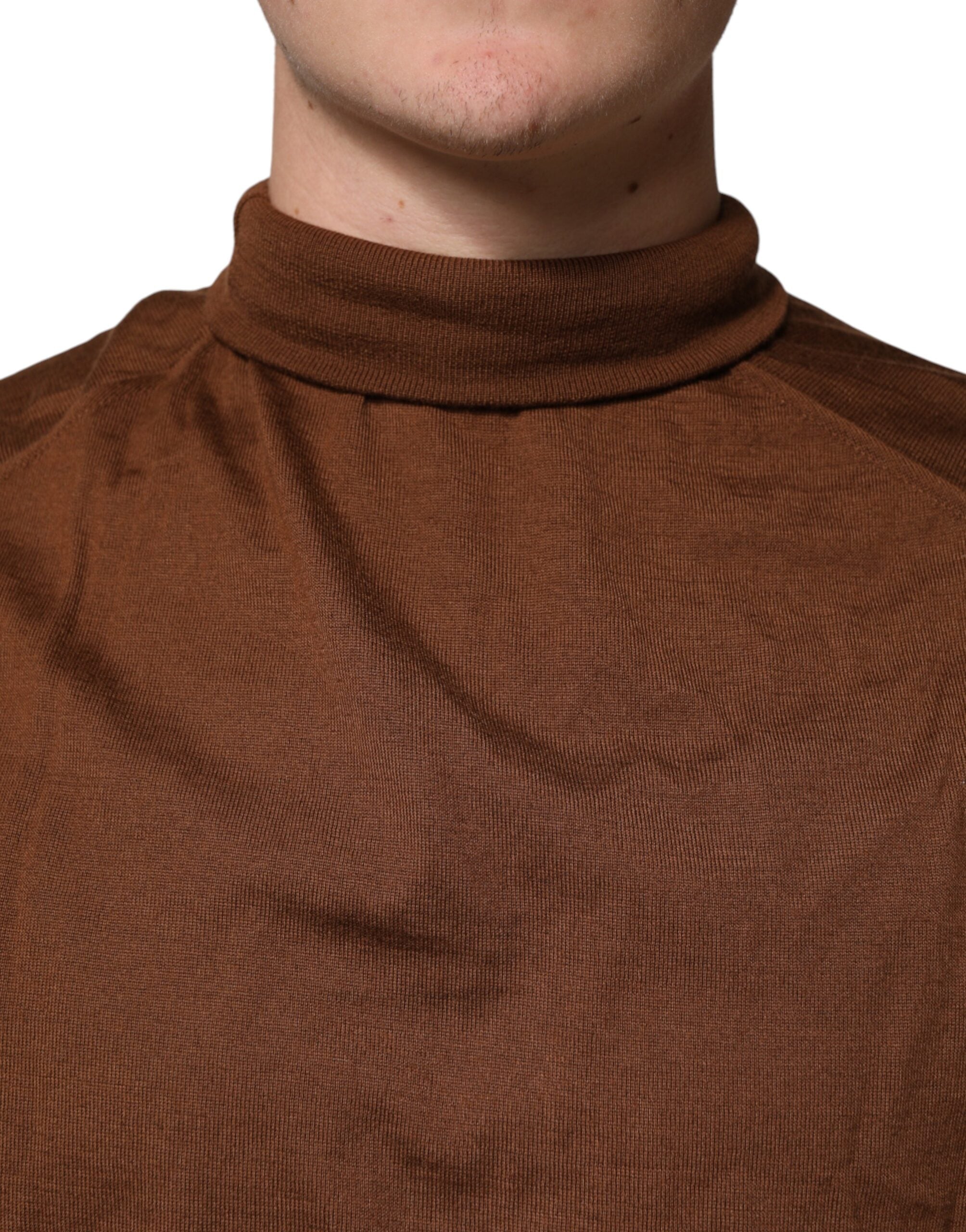 Dolce & Gabbana Brown Cashmere Turtle Neck Pullover Men's Sweater (Pre-Owned)