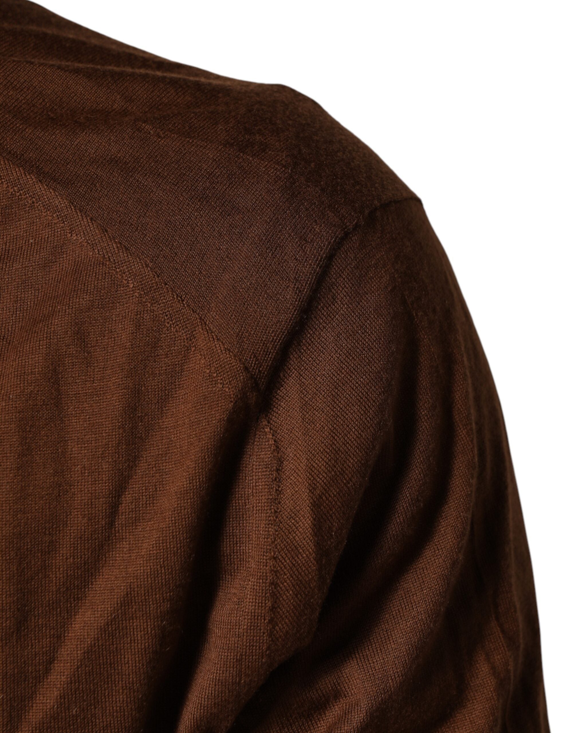 Dolce & Gabbana Brown Cashmere Turtle Neck Pullover Men's Sweater (Pre-Owned)