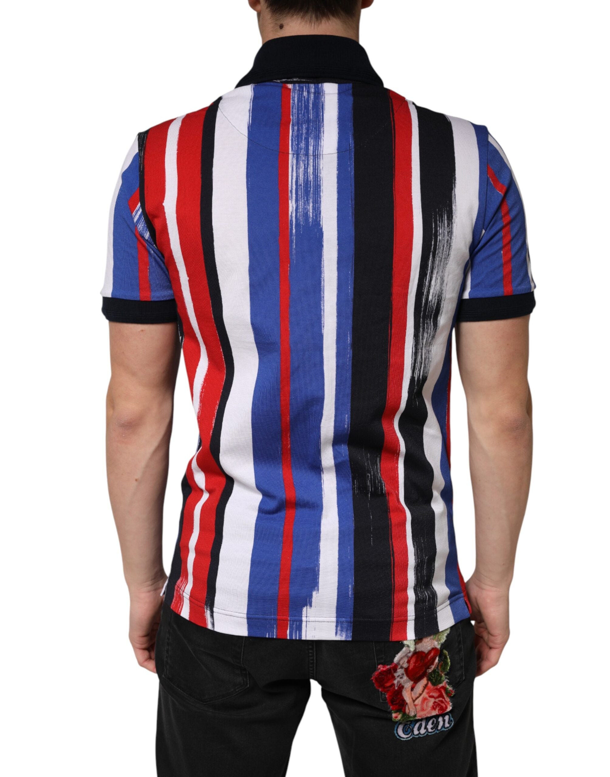 Dolce & Gabbana Multicolor Stripes Cotton Men Polo Men's T-shirt