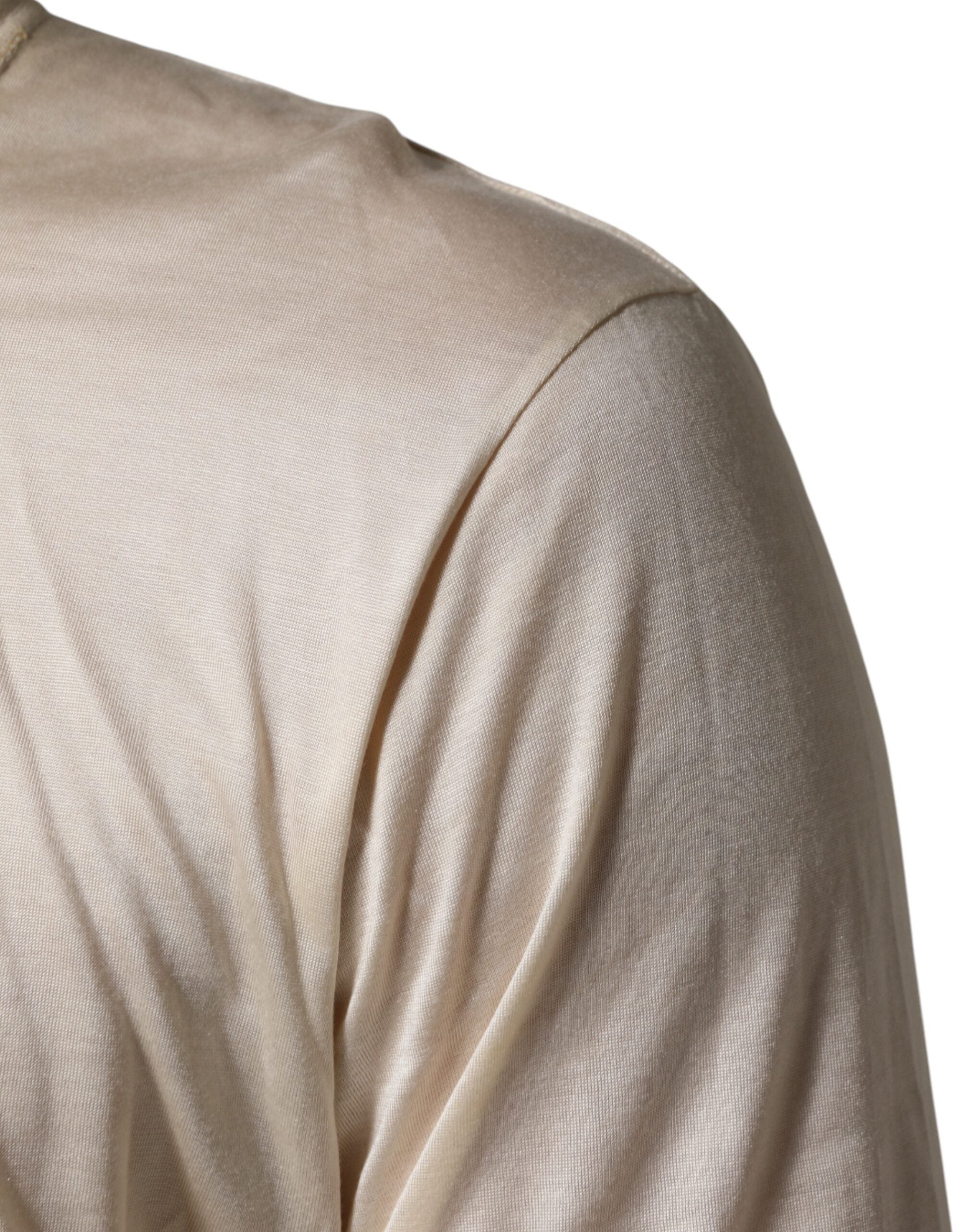Dolce & Gabbana Off White Cotton Blend Men Henley Men's T-shirt (Pre-Owned)