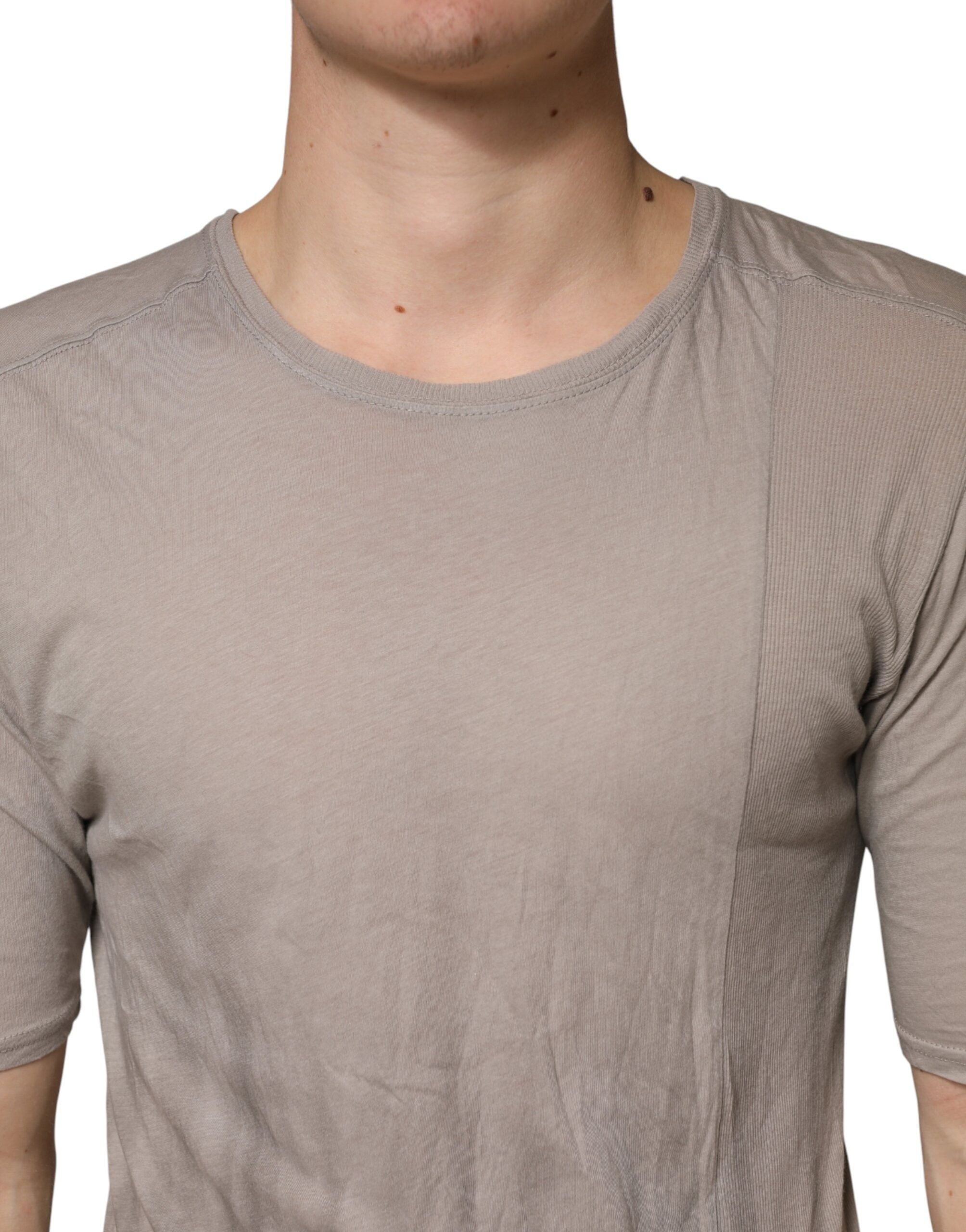 Laneus Gray Two Tone Cotton Round Neck Short Sleeves Men's T-shirt (Pre-Owned)