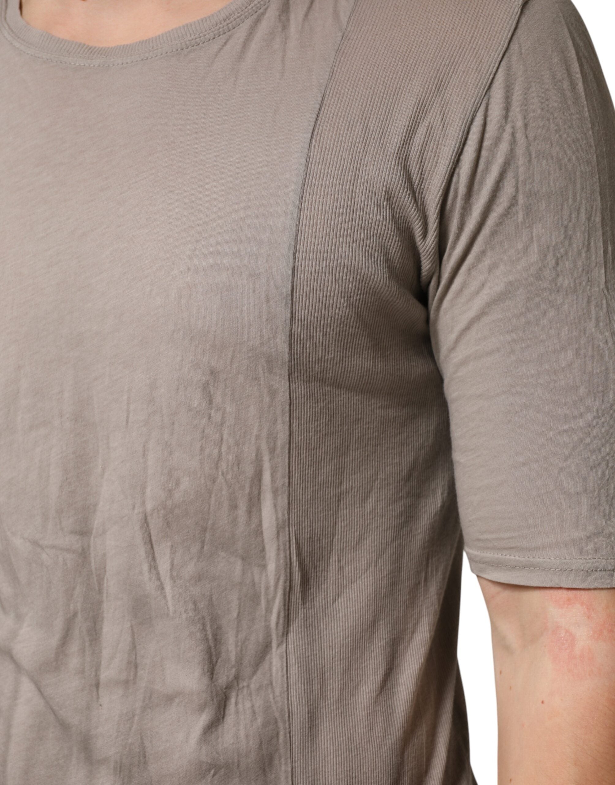 Laneus Gray Two Tone Cotton Round Neck Short Sleeves Men's T-shirt (Pre-Owned)