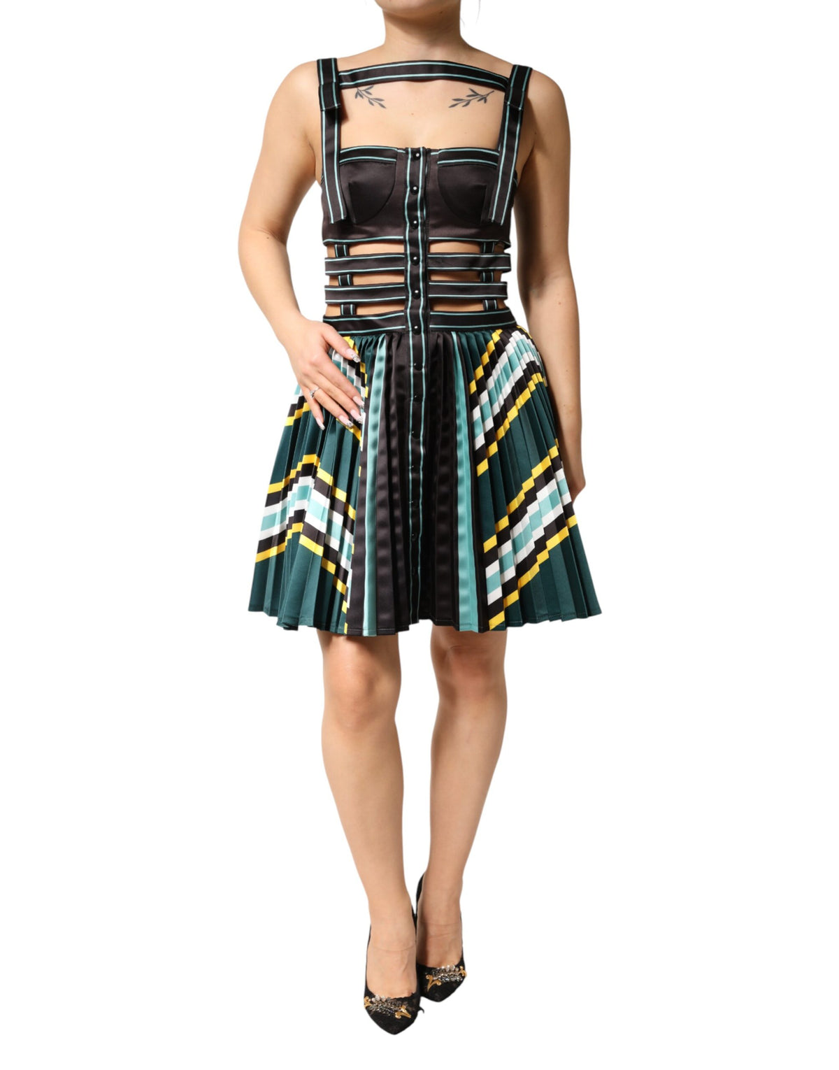 Philosophy di Lorenzo Serafini Multicolor Sleeveless A-line Women's Dress (Pre-Owned)