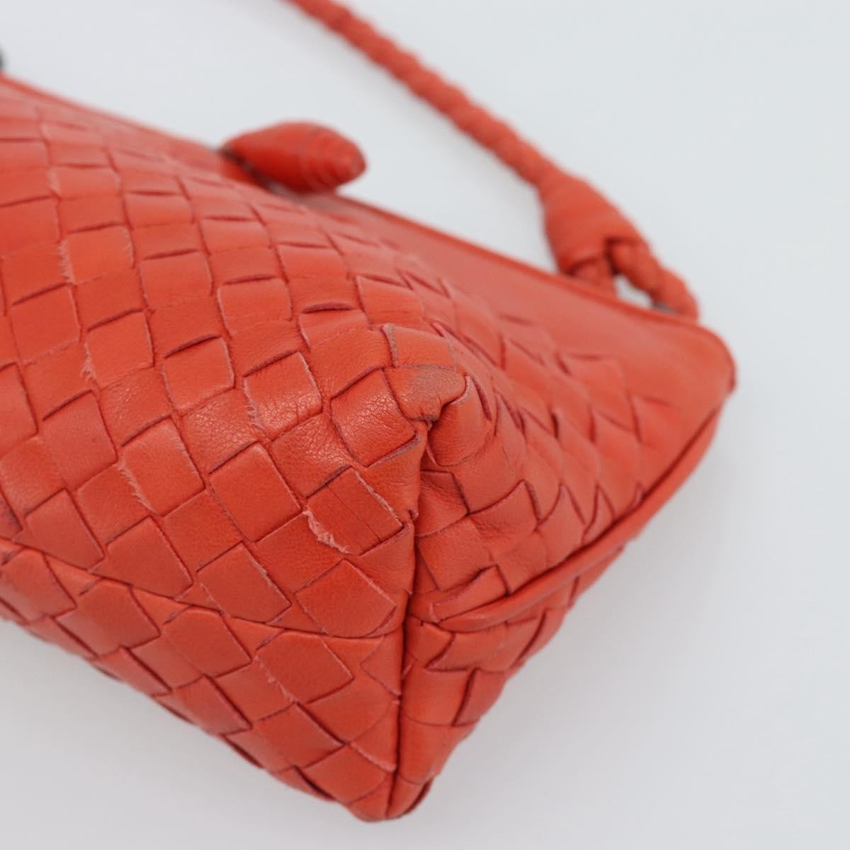 Bottega Veneta Zip Clutch Leather With Intrecciato Snakeskin Detail Red Leather Clutche & Pouche Bag (Pre-Owned)