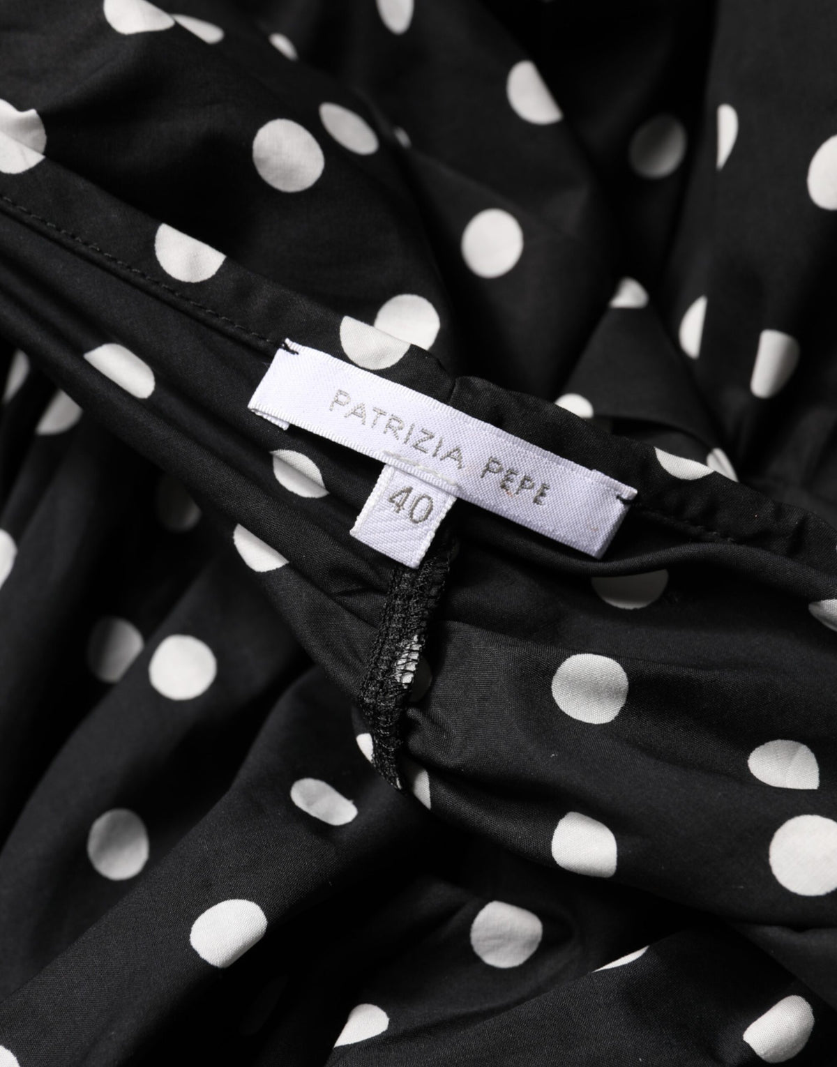 Patrizia Pepe Black White Polka Dot Short Sleeves Mini Women's Dress (Pre-Owned)