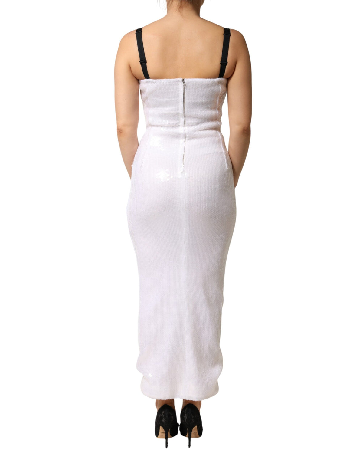 Dolce & Gabbana White Polyester Sleeveless Sheath Women's Dress (Pre-Owned)