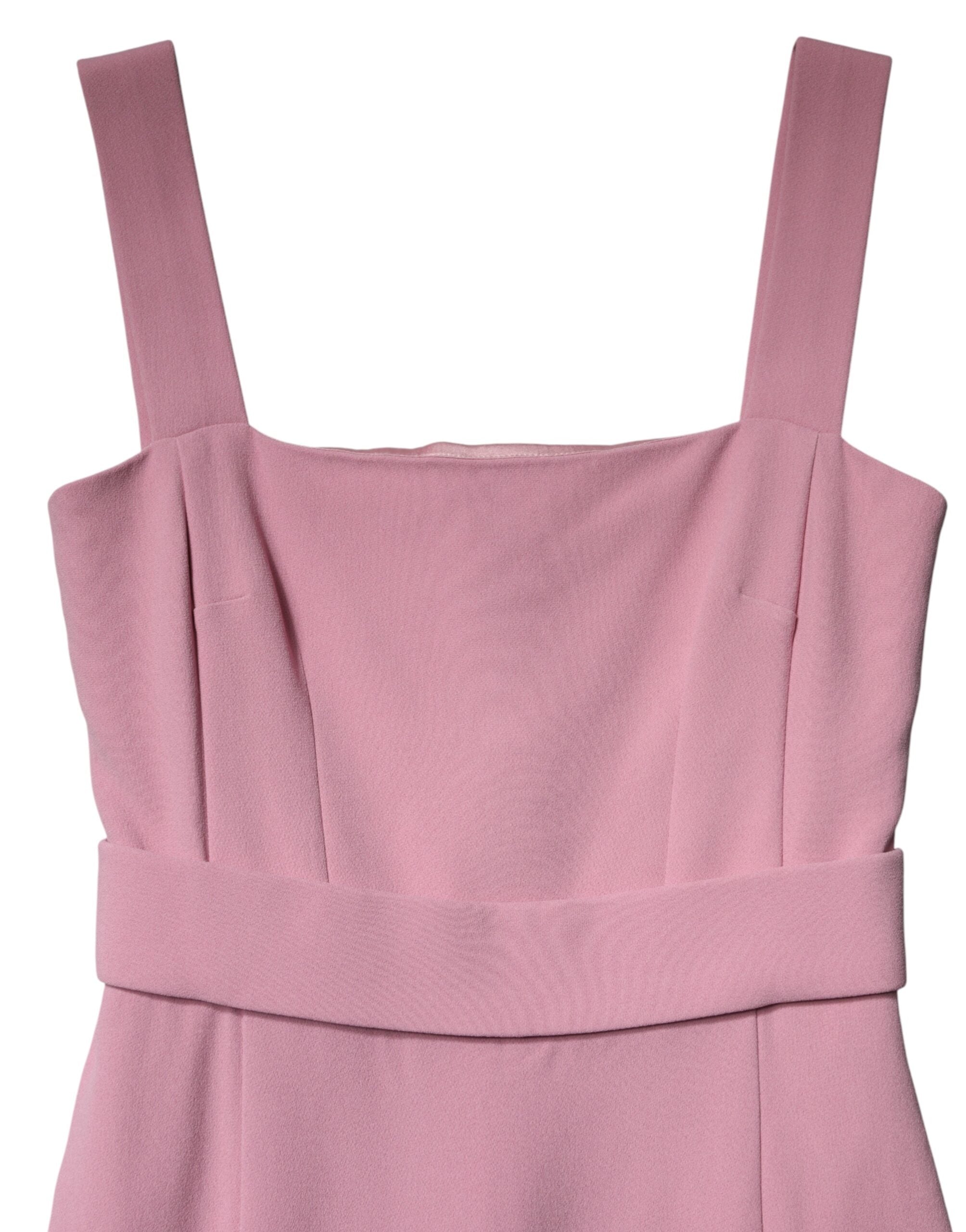 Dolce & Gabbana Pink Viscose Sleeveless Sheath Midi Women's Dress (Pre-Owned)