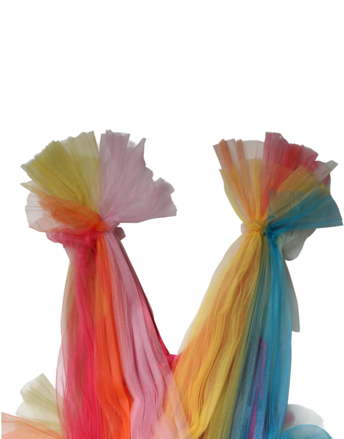 Dolce & Gabbana Multicolor Nylon Tiered Tulle Midi Women's Dress