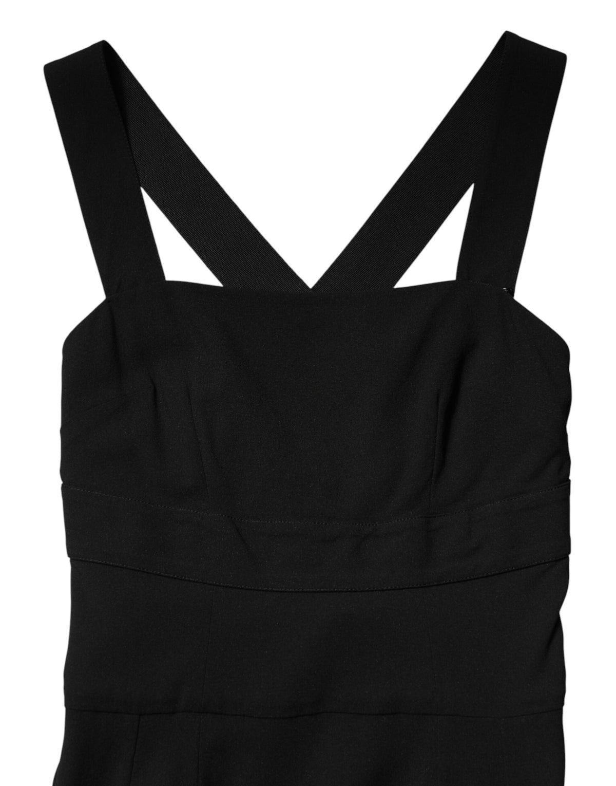 Dolce & Gabbana Black Square Neck Sleeveless Midi Women's Dress