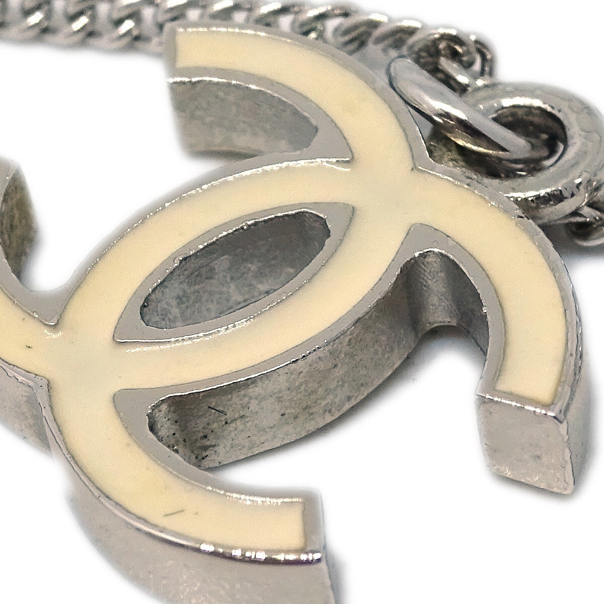 Chanel Cc Logo Pendant Metal Silver Silver_Plated Necklace Jewelry (Pre-Owned)